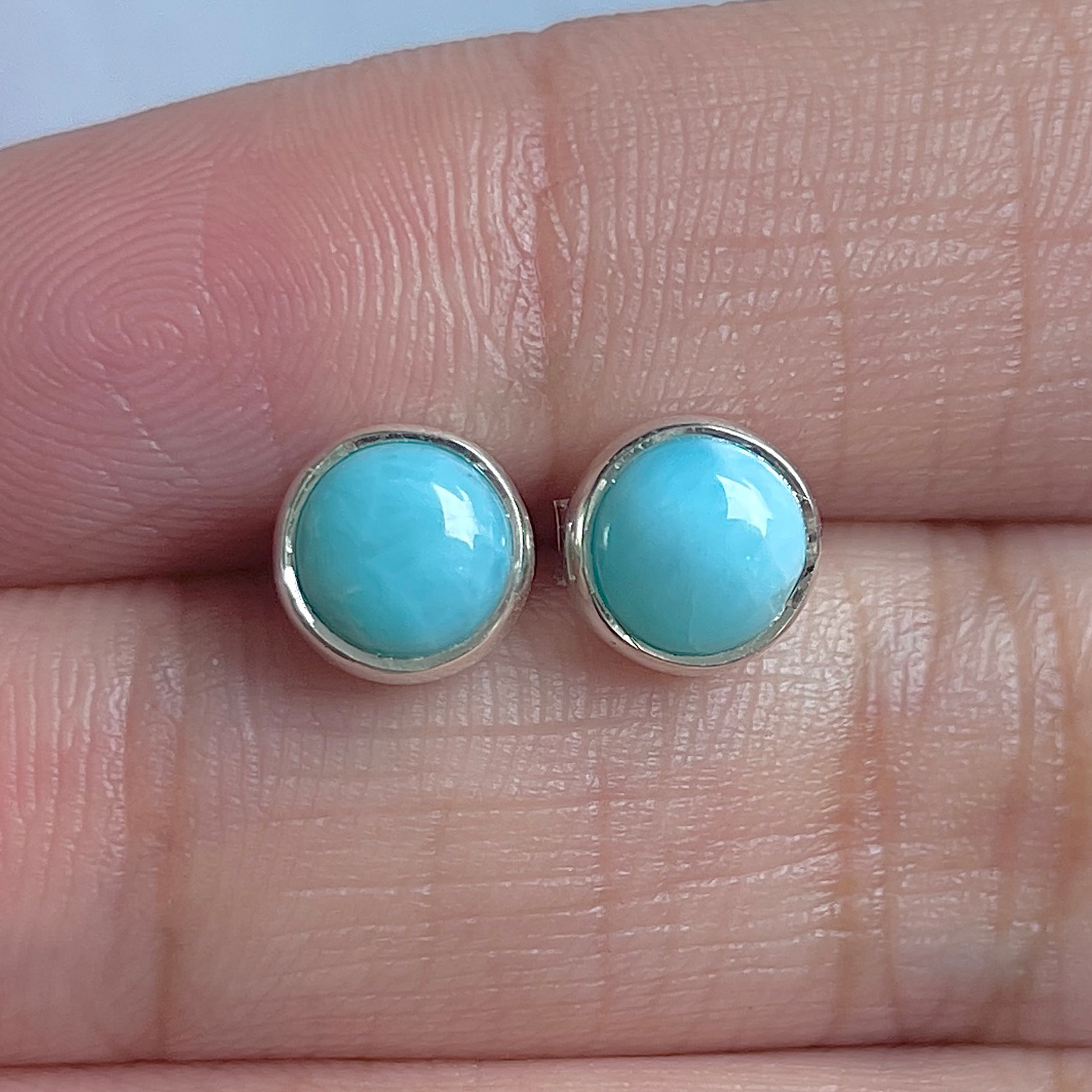 Larimar Stud Earring-(LAR-E-3184.)