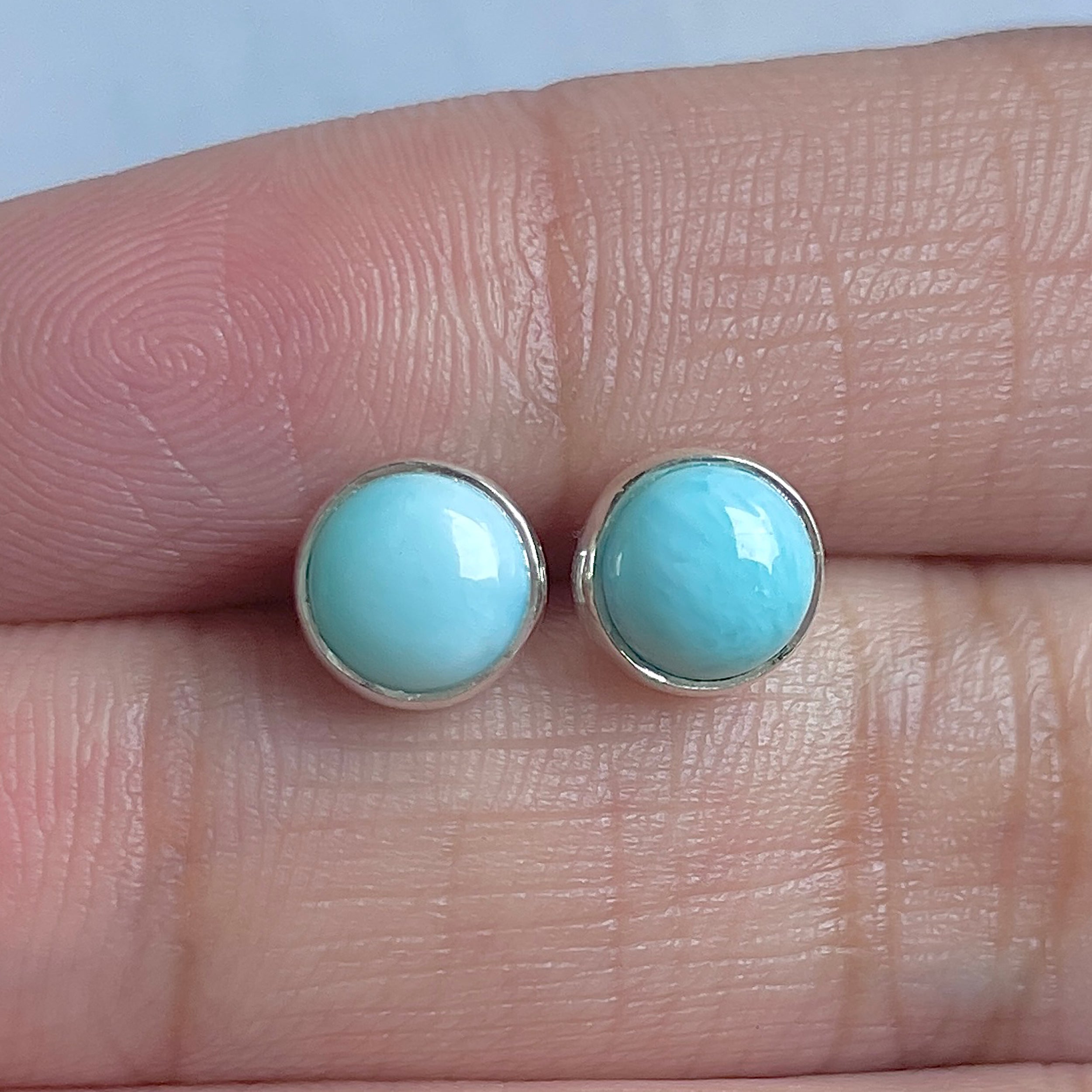 Larimar Stud Earring-(LAR-E-3185.)
