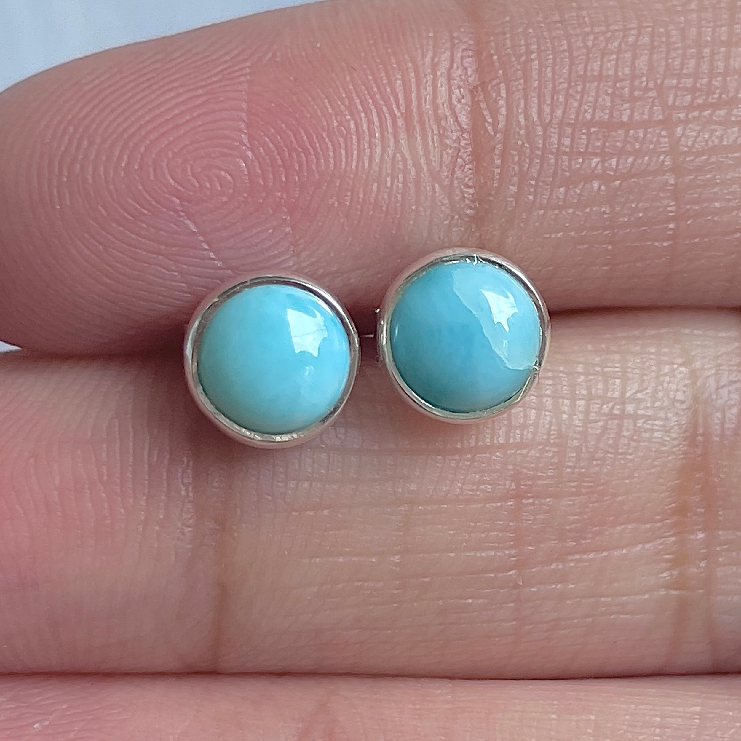 Larimar Stud Earring-(LAR-E-3186.)