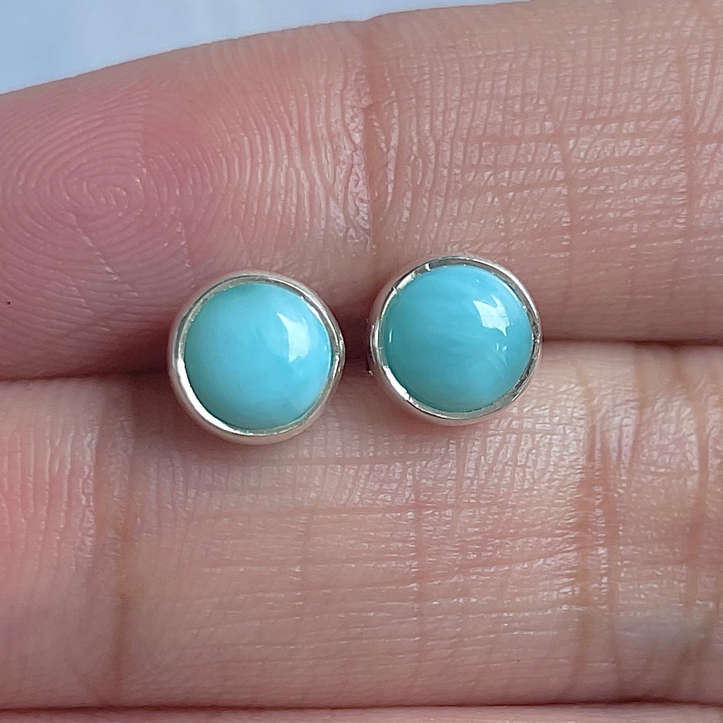 Larimar Stud Earring-(LAR-E-3187.)