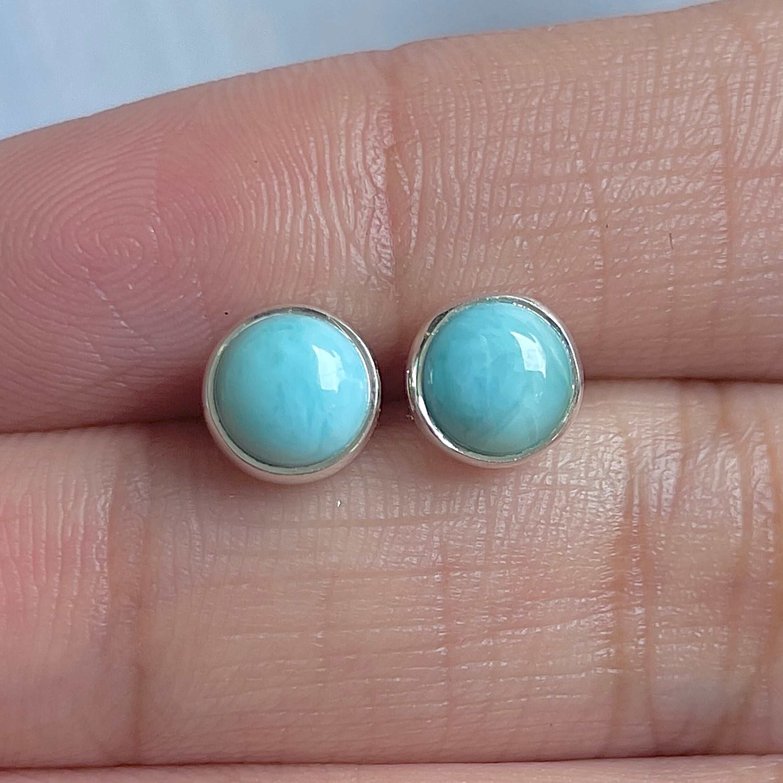 Larimar Stud Earring-(LAR-E-3188.)