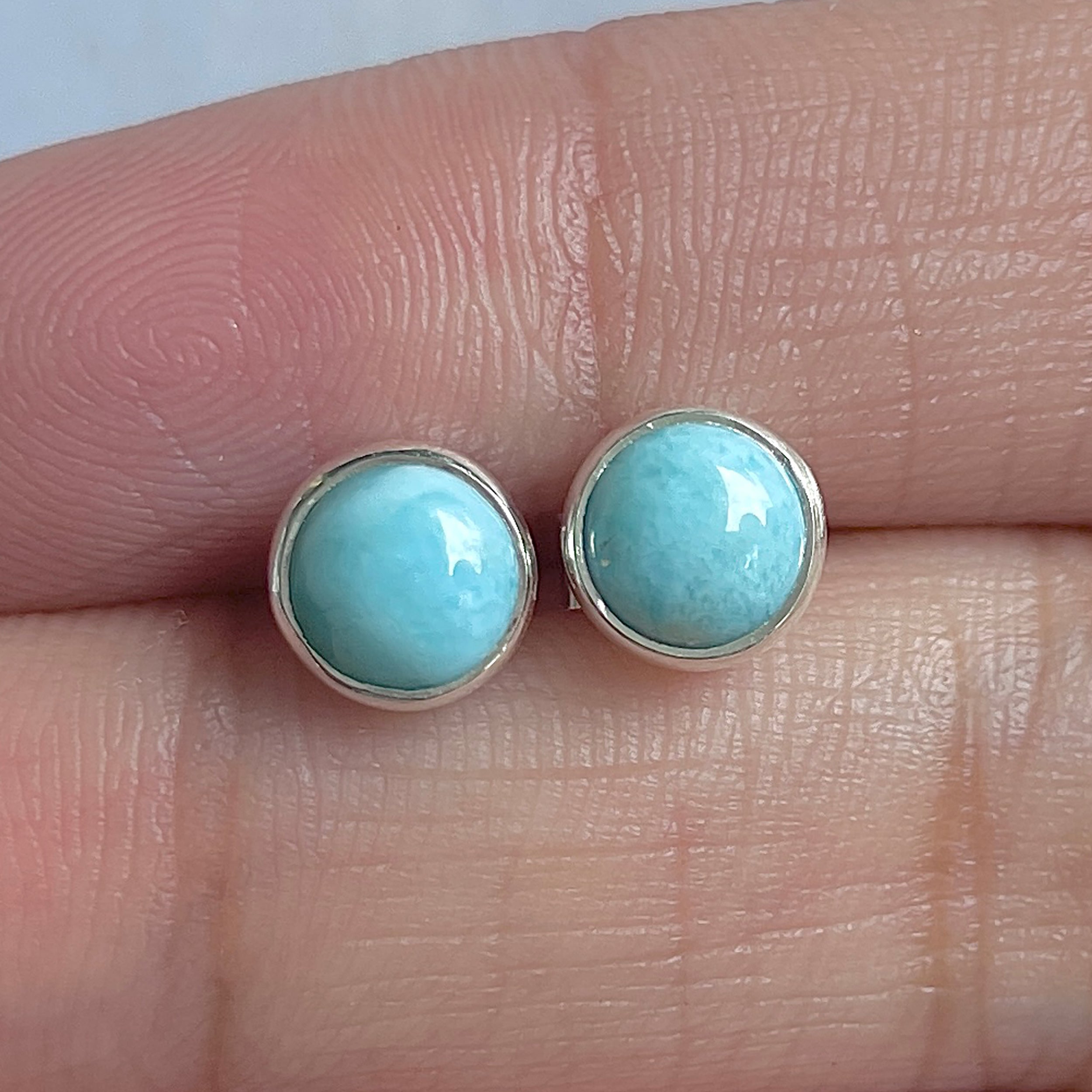 Larimar Stud Earring-(LAR-E-3189.)