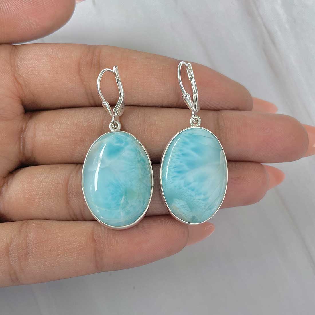 Larimar Earring-(LAR-E-319.)