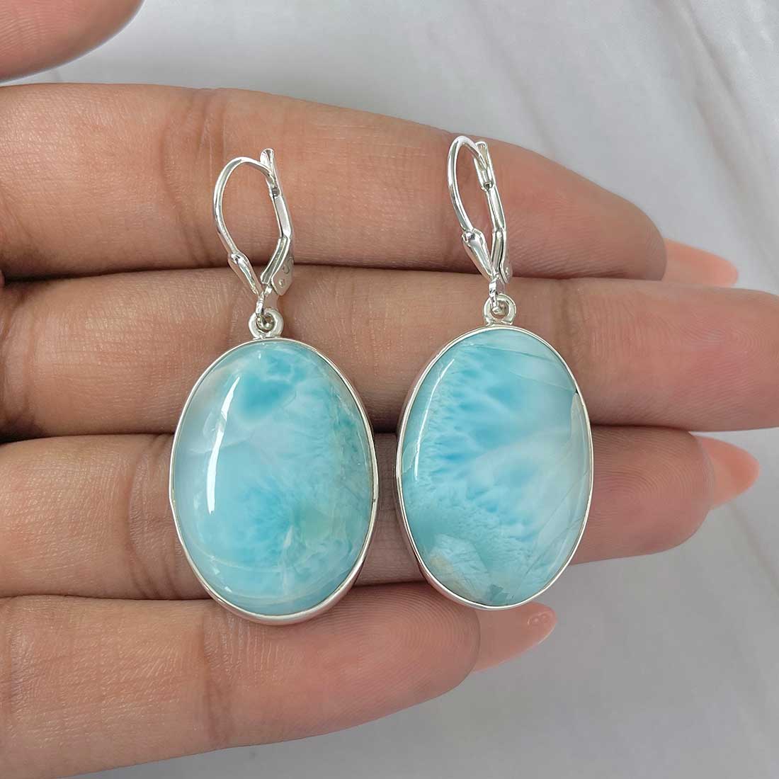 Larimar Earring-(LAR-E-319.)