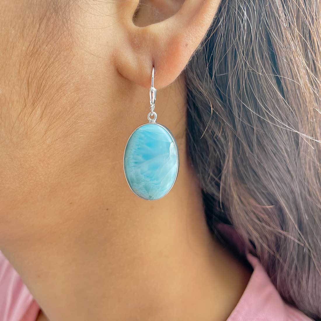 Larimar Earring-(LAR-E-319.)