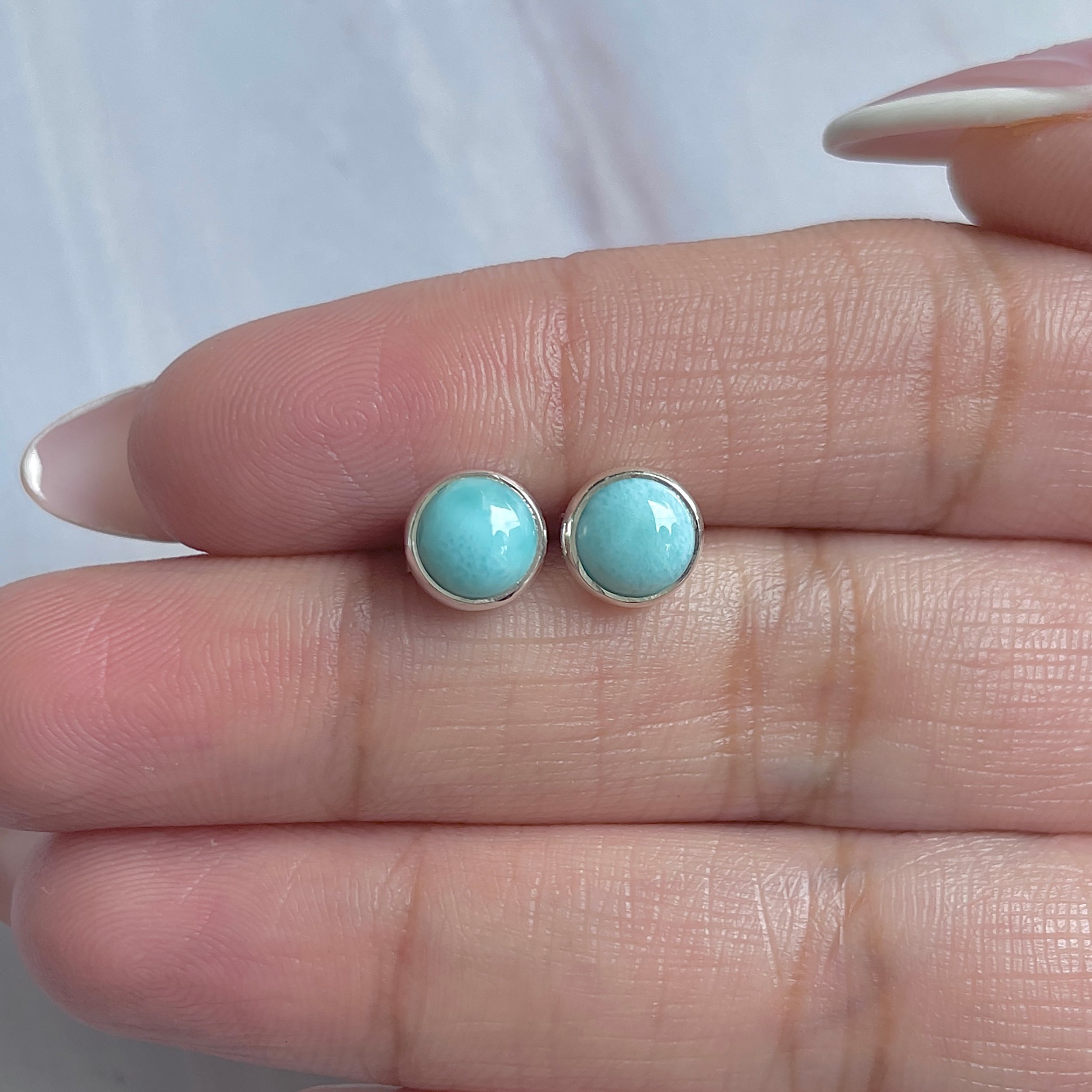 Larimar Stud Earring-(LAR-E-3191.)