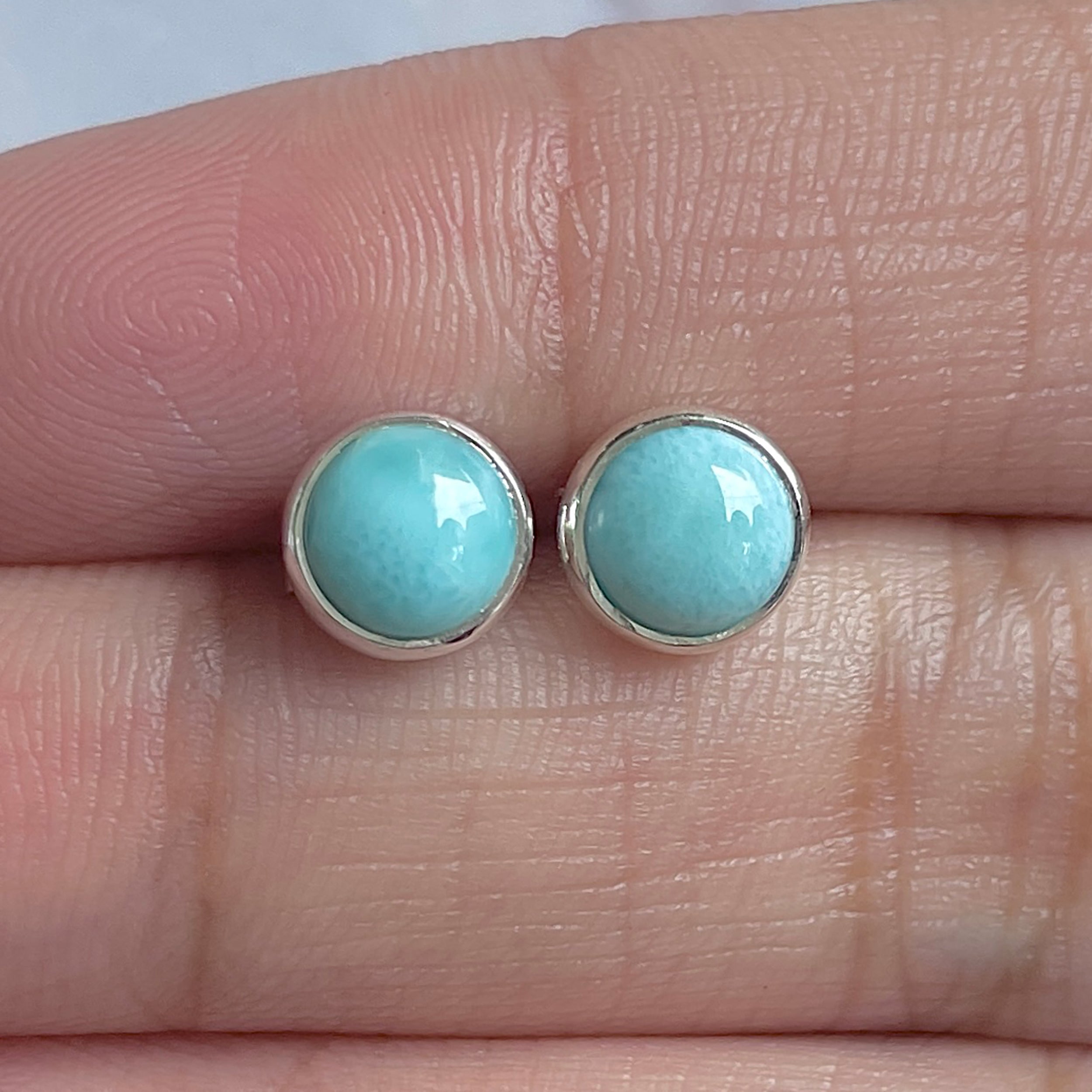 Larimar Stud Earring-(LAR-E-3191.)