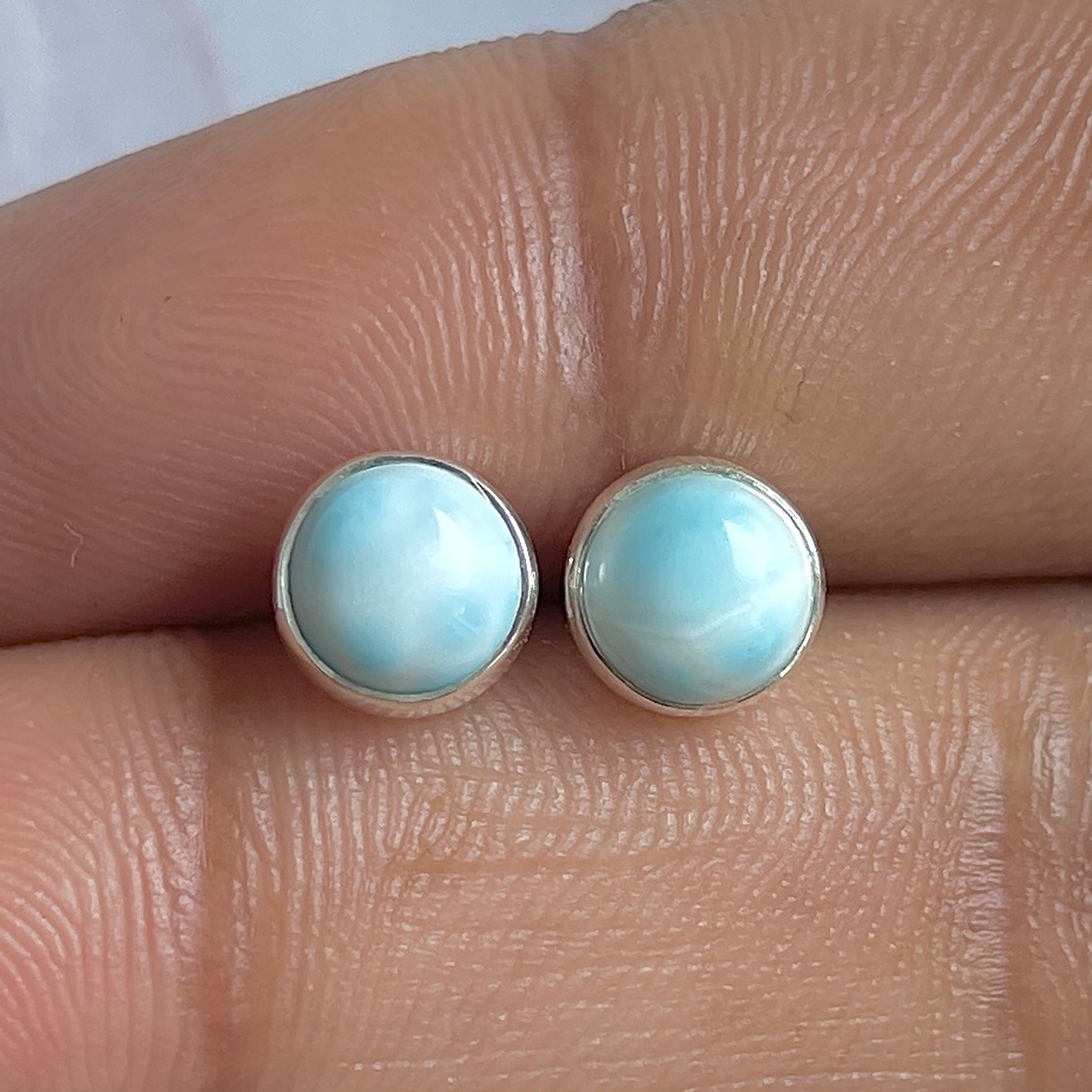 Larimar Stud Earring-(LAR-E-3192.)