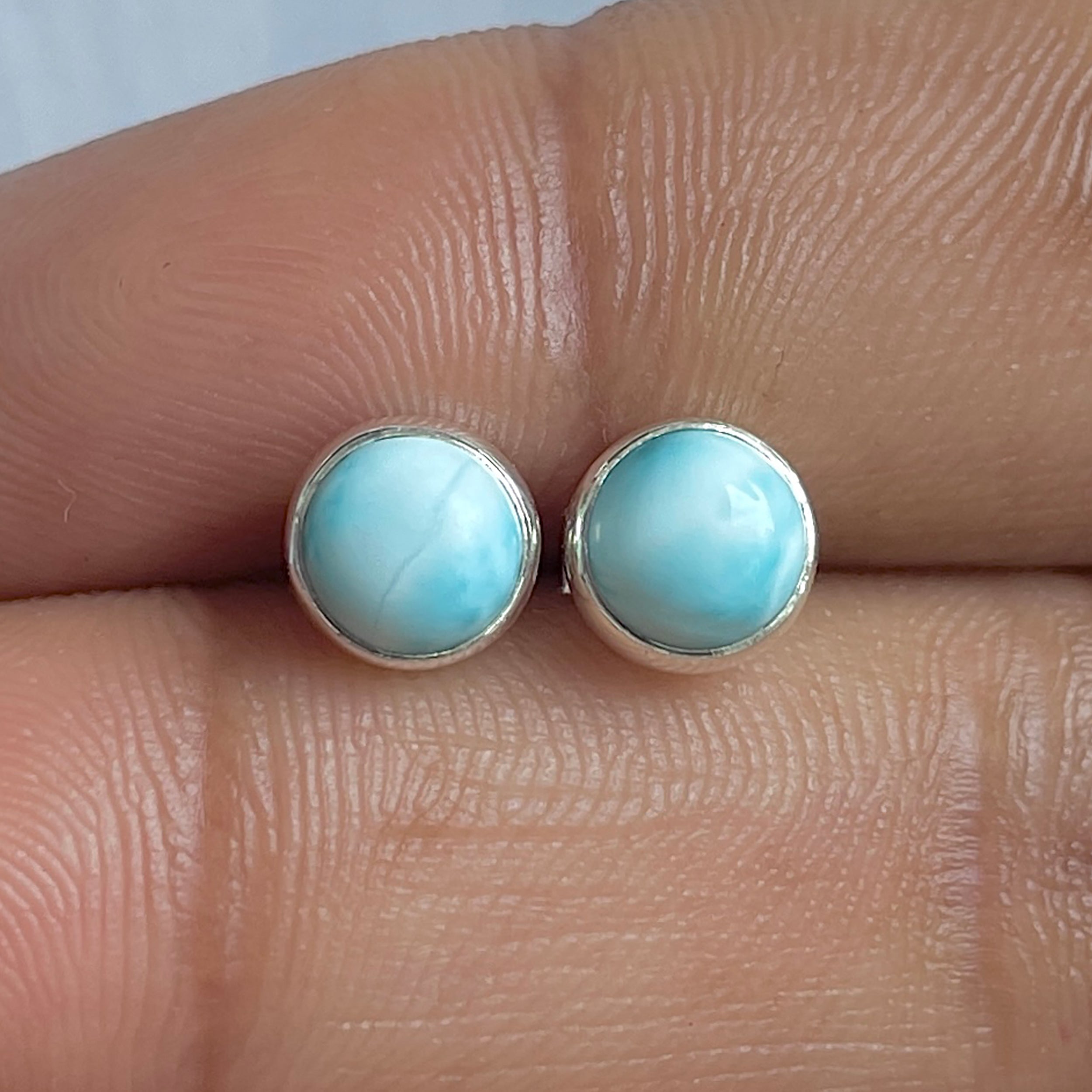 Larimar Stud Earring-(LAR-E-3194.)