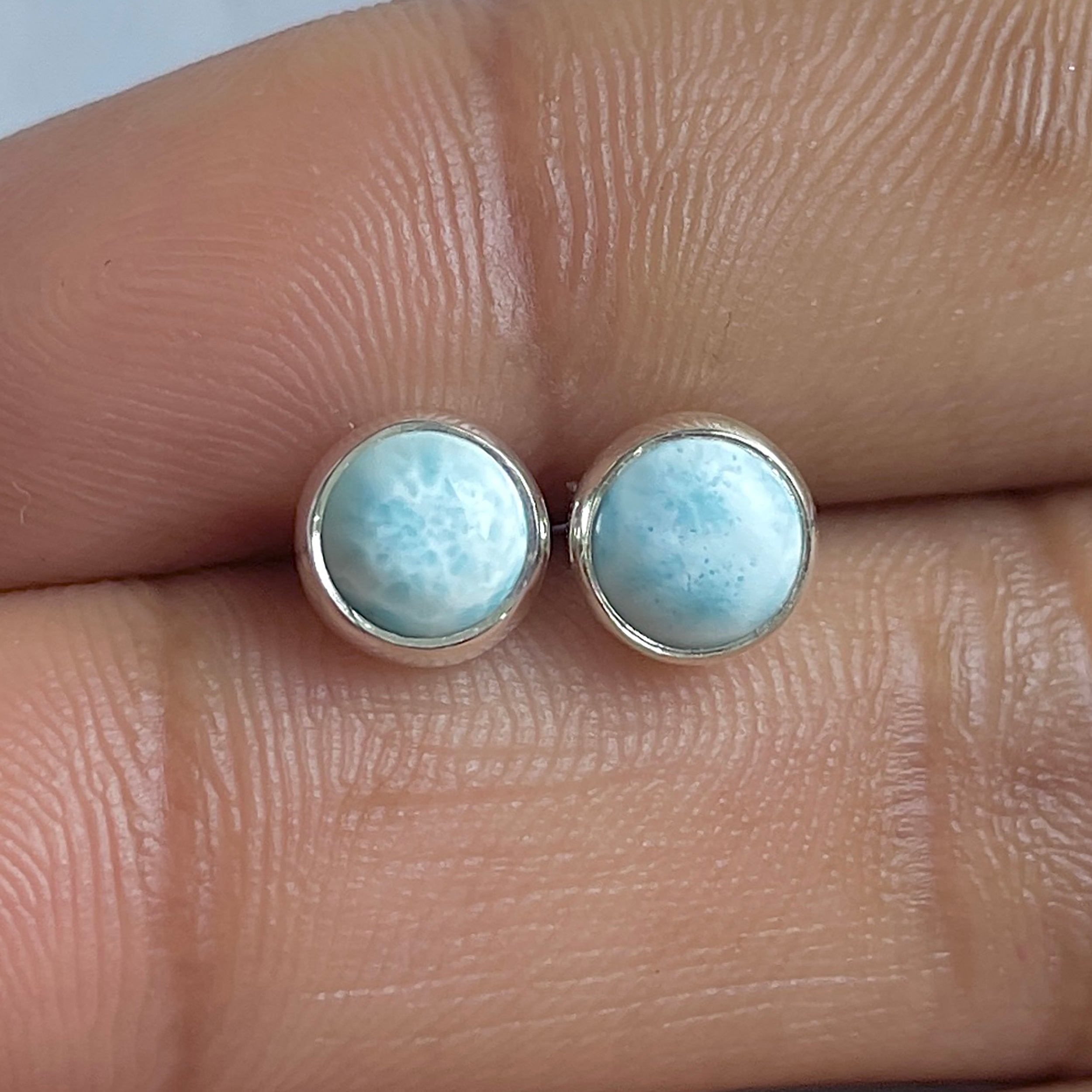Larimar Stud Earring-(LAR-E-3195.)