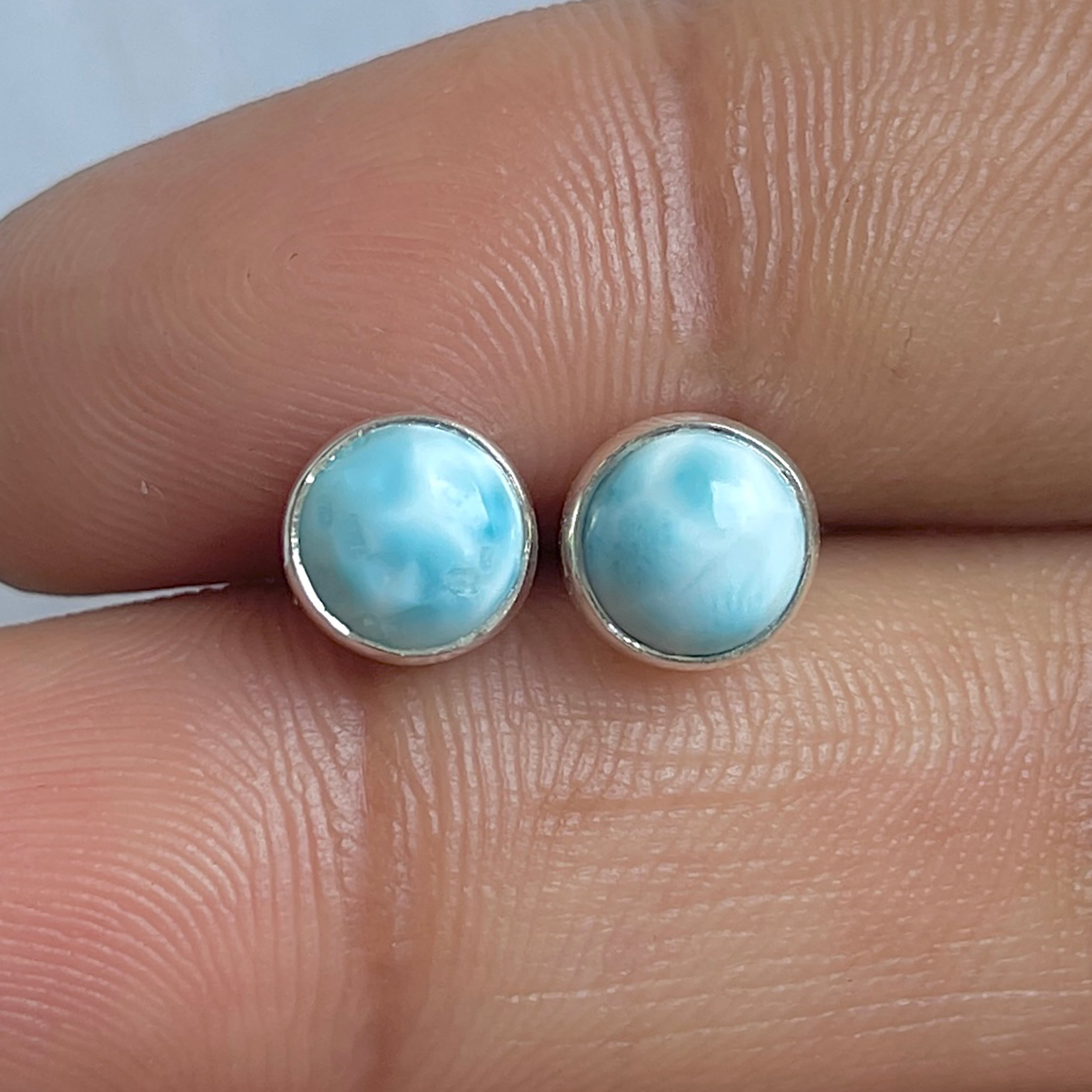 Larimar Stud Earring-(LAR-E-3196.)