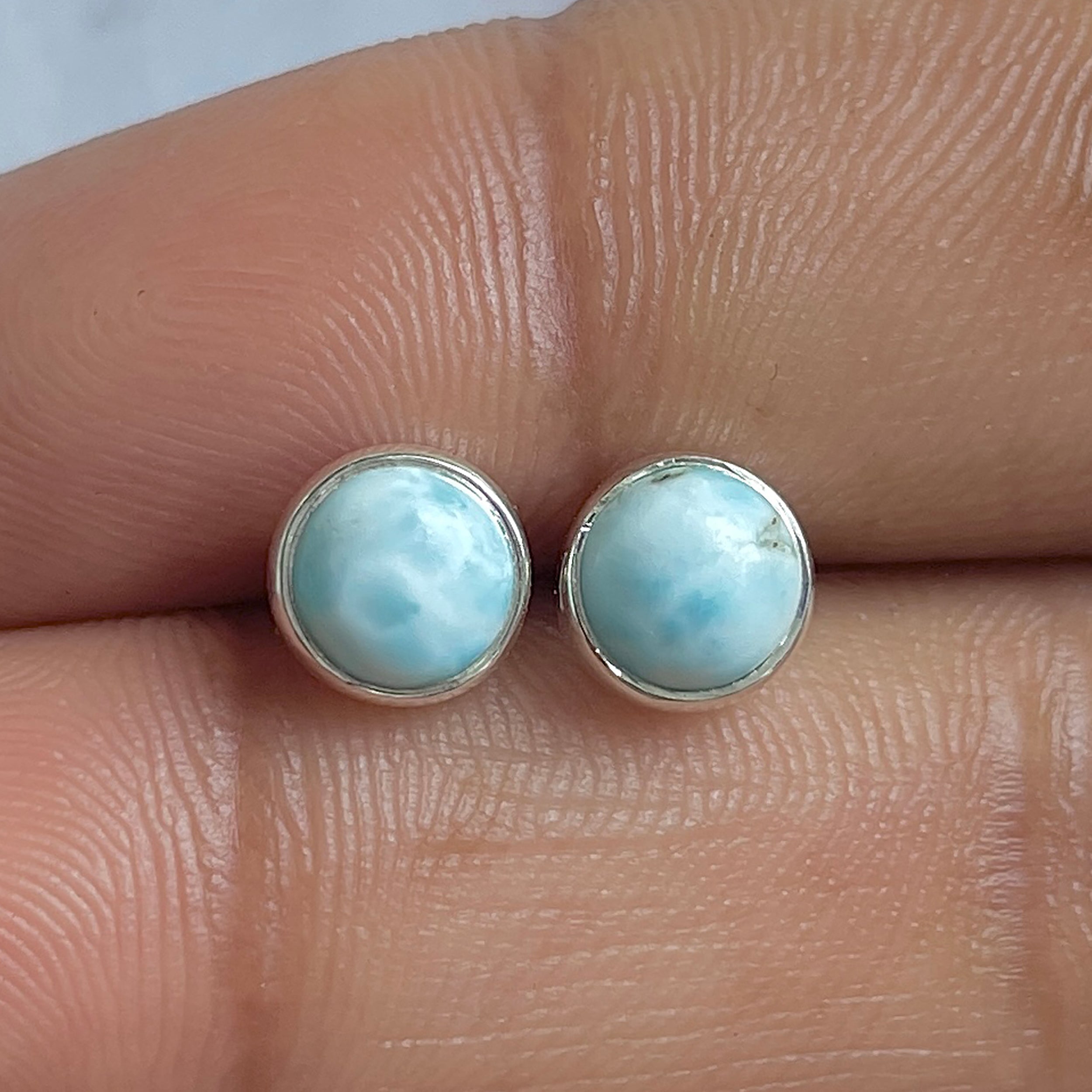 Larimar Stud Earring-(LAR-E-3198.)