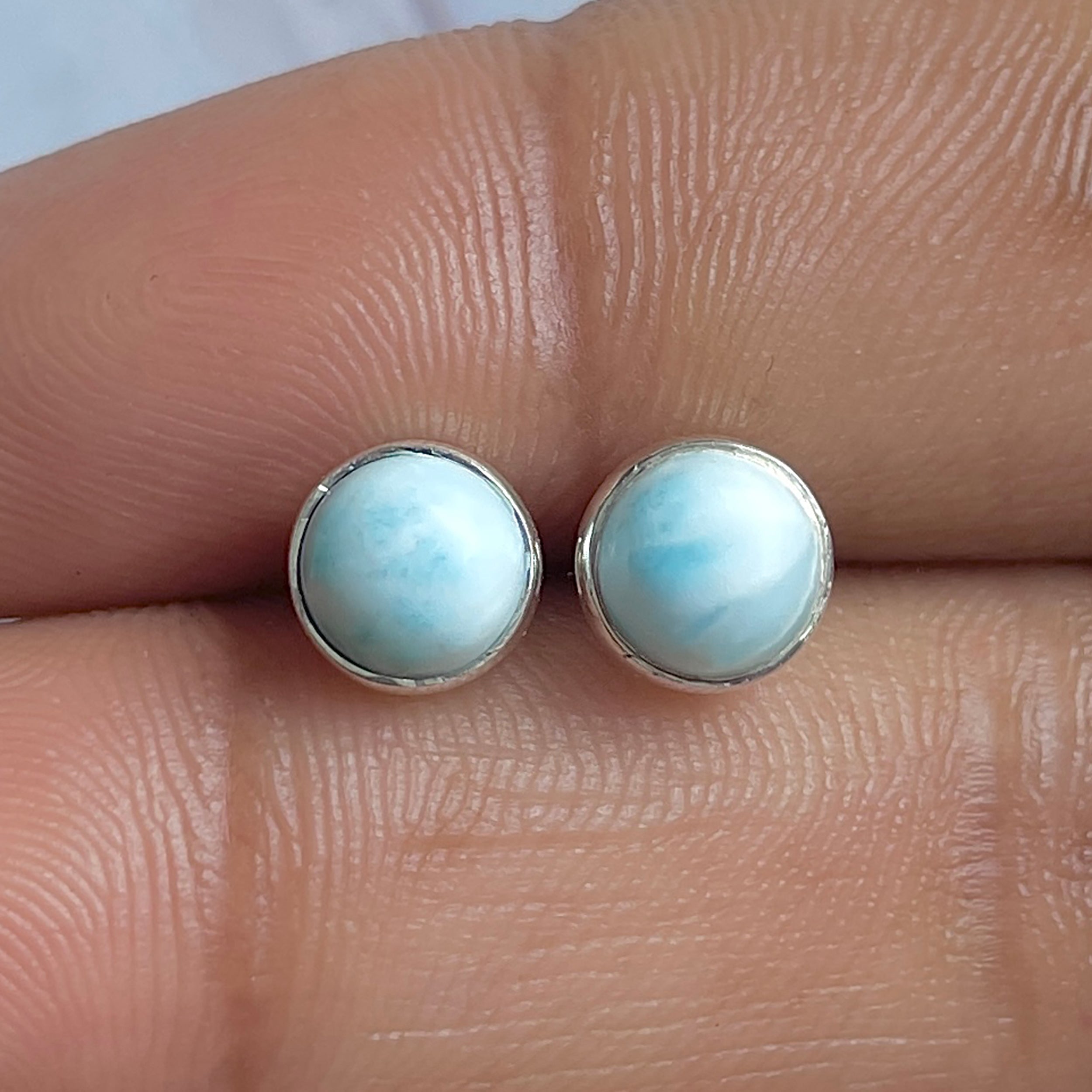 Larimar Stud Earring-(LAR-E-3199.)