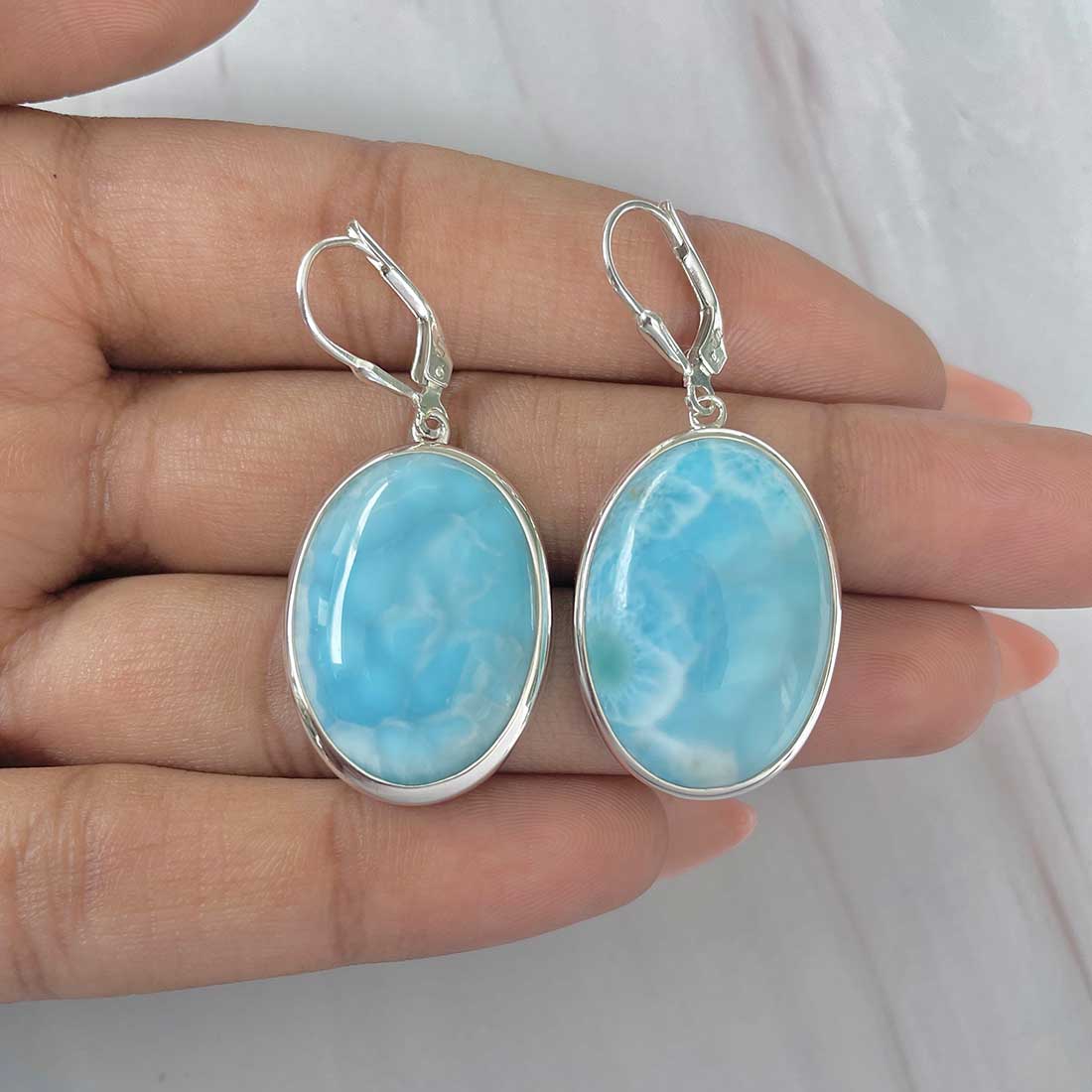 Larimar Earring-(LAR-E-320.)