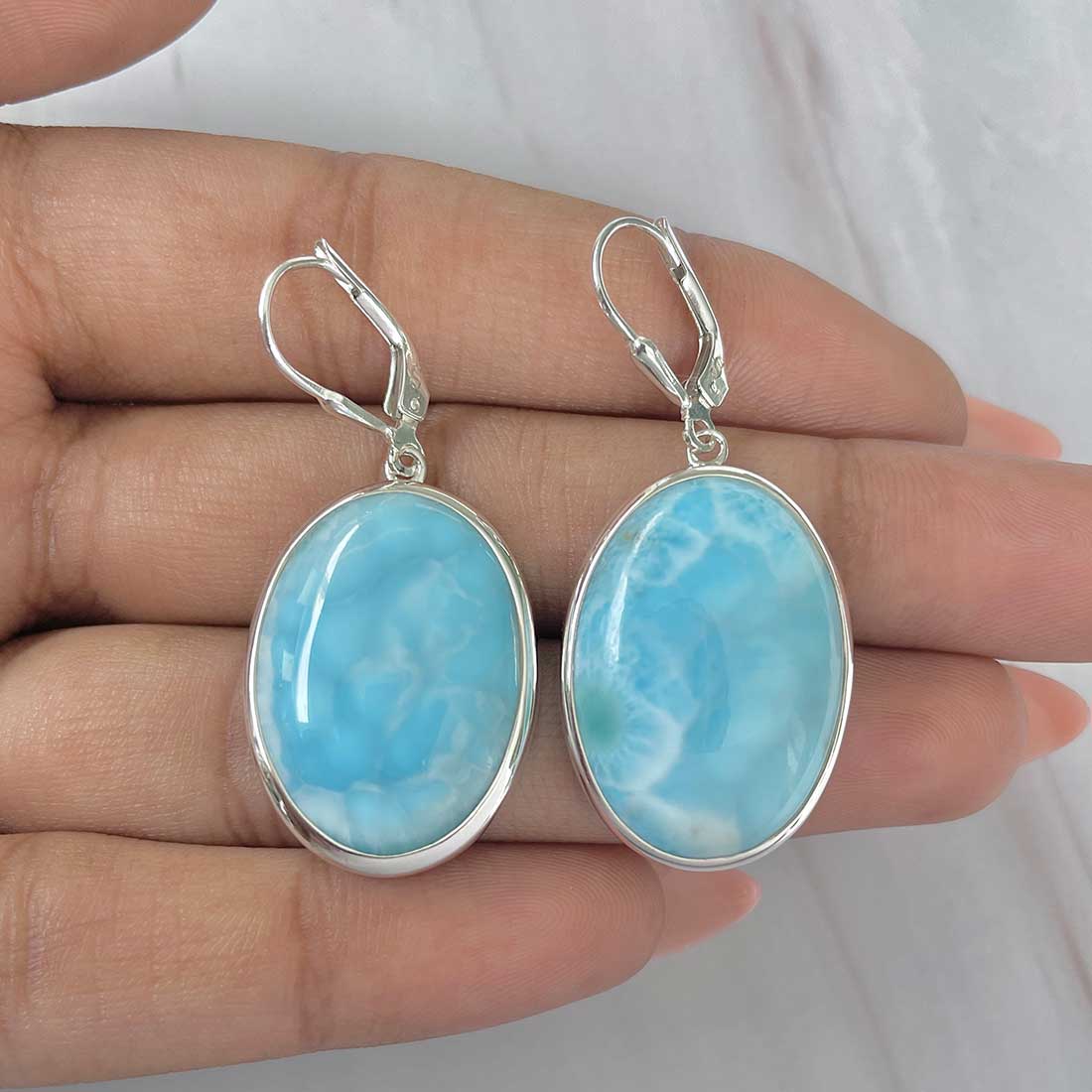 Larimar Earring-(LAR-E-320.)