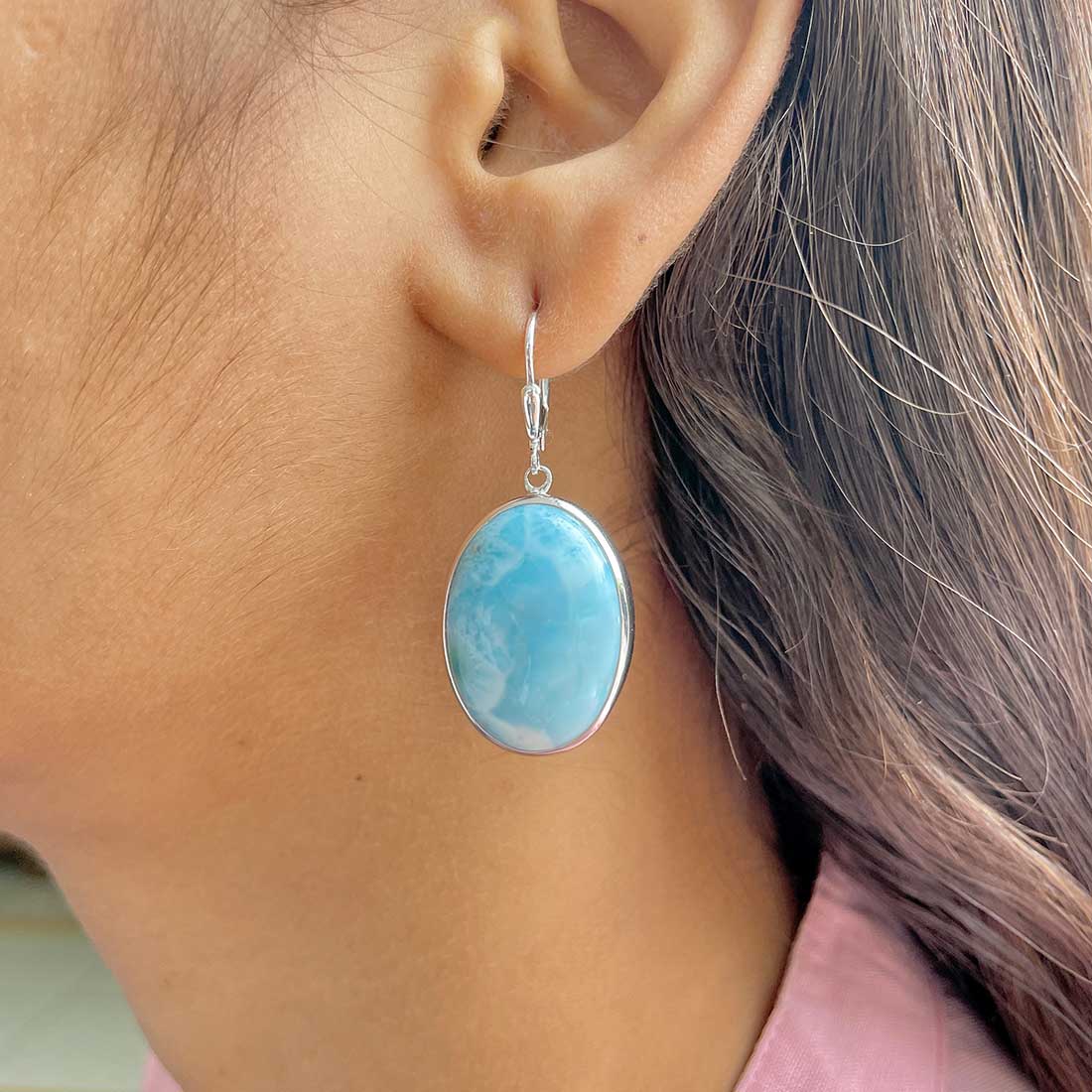 Larimar Earring-(LAR-E-320.)