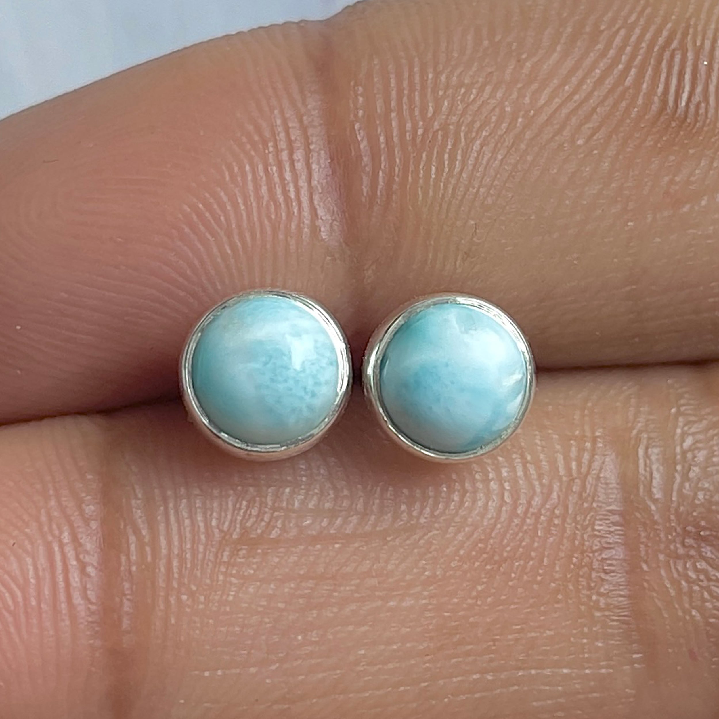 Larimar Stud Earring-(LAR-E-3200.)