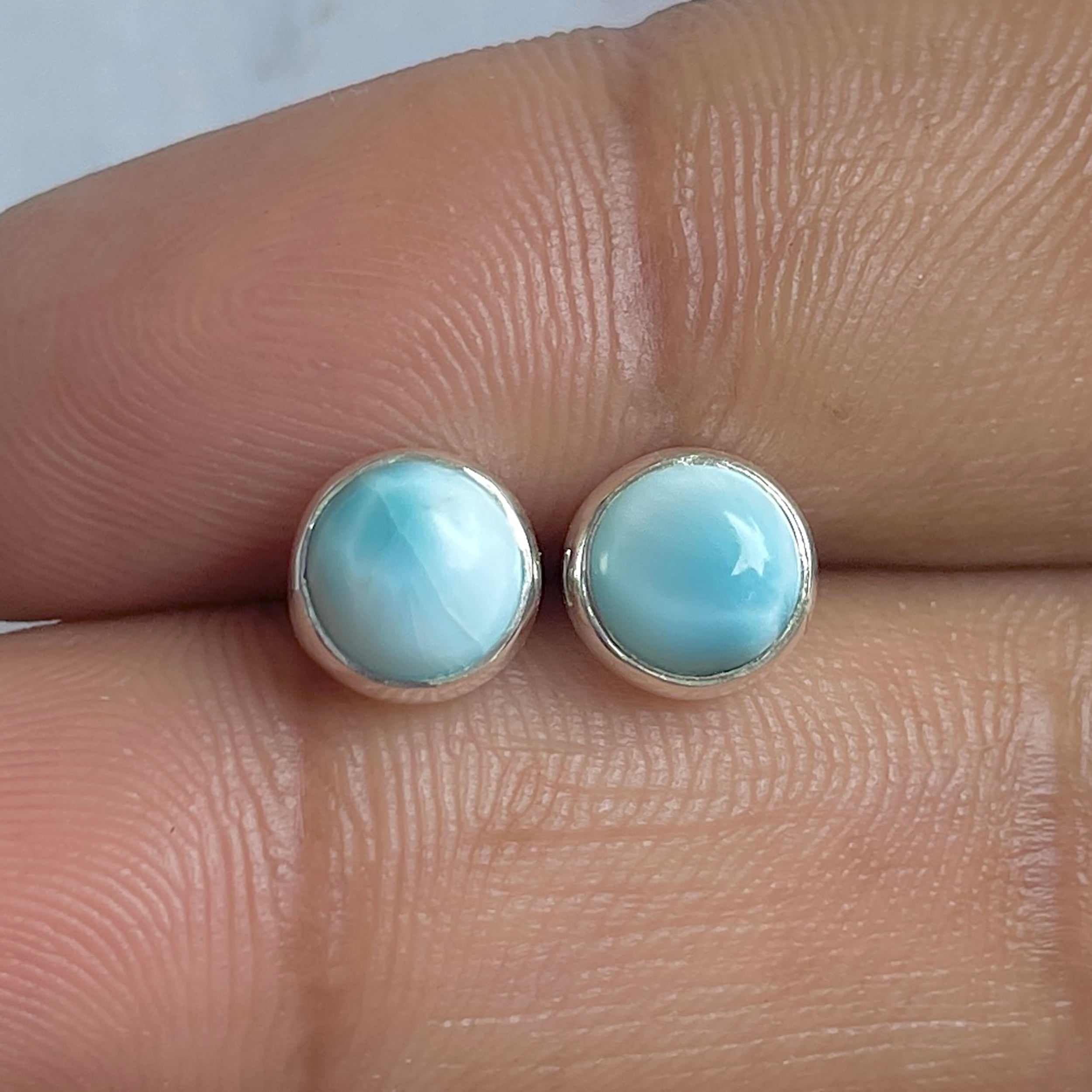 Larimar Stud Earring-(LAR-E-3201.)