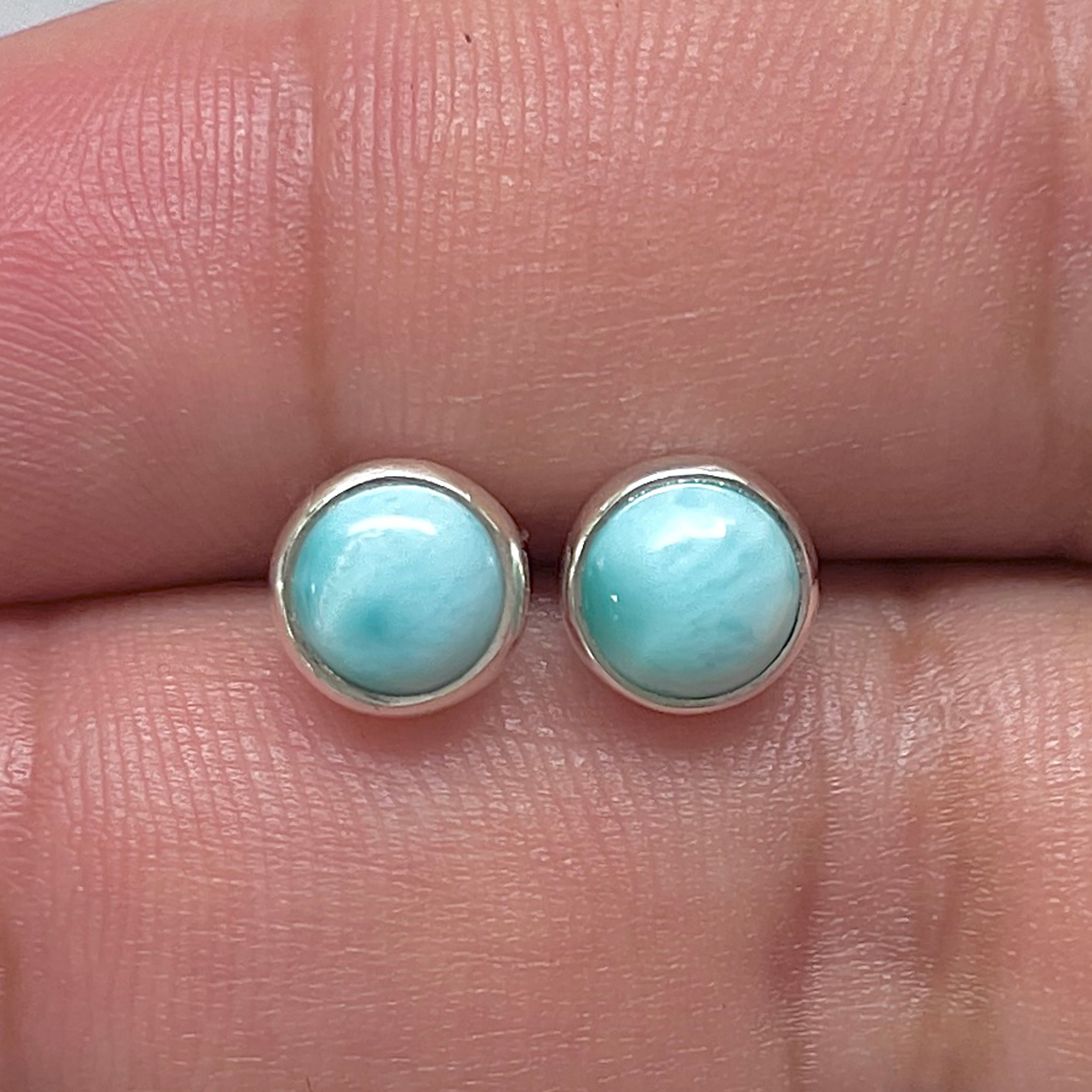 Larimar Stud Earring-(LAR-E-3202.)