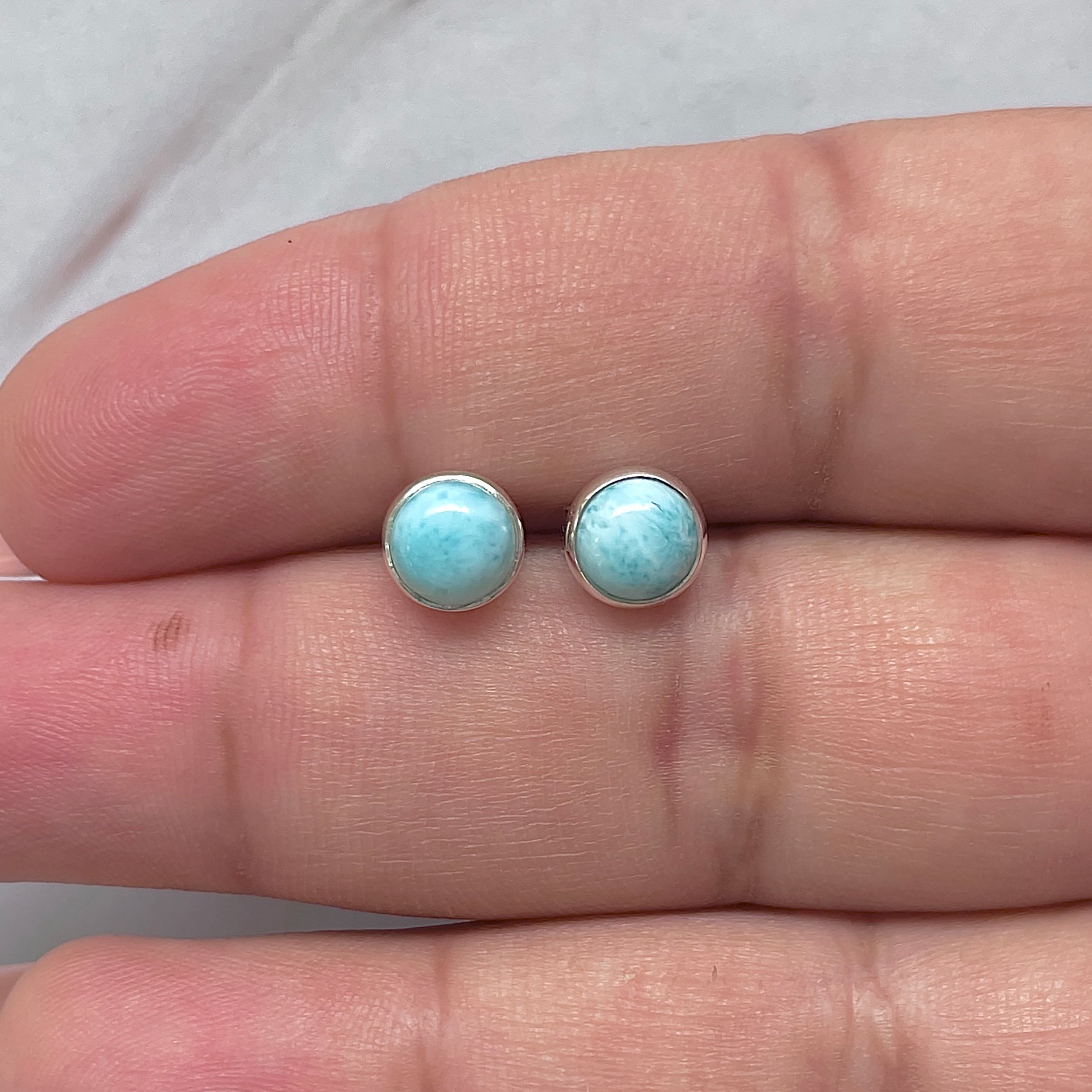 Larimar Stud Earring-(LAR-E-3203.)