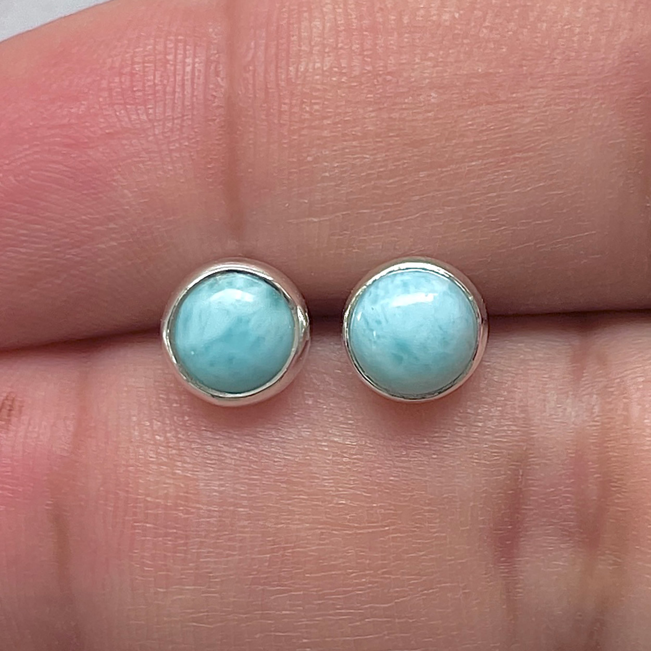 Larimar Stud Earring-(LAR-E-3204.)