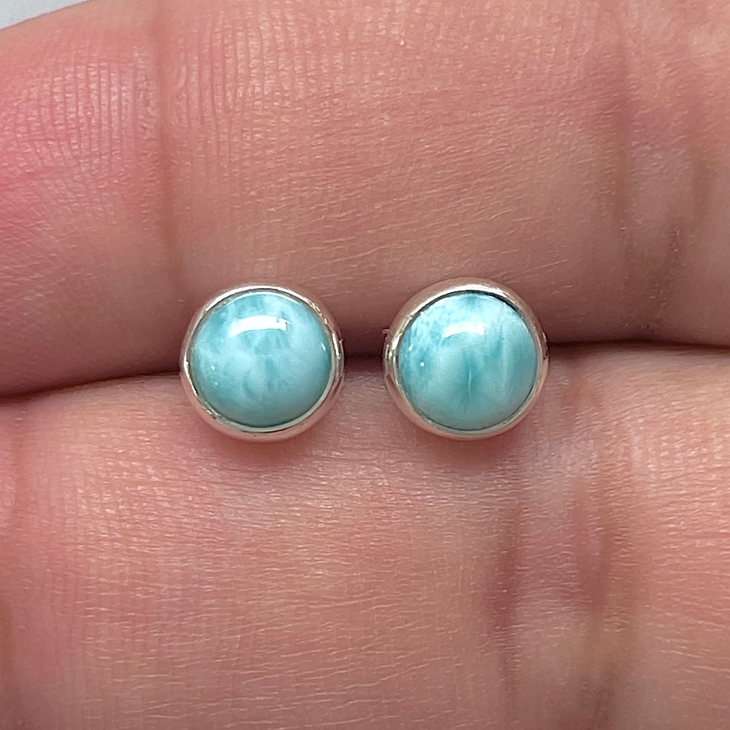 Larimar Stud Earring-(LAR-E-3205.)