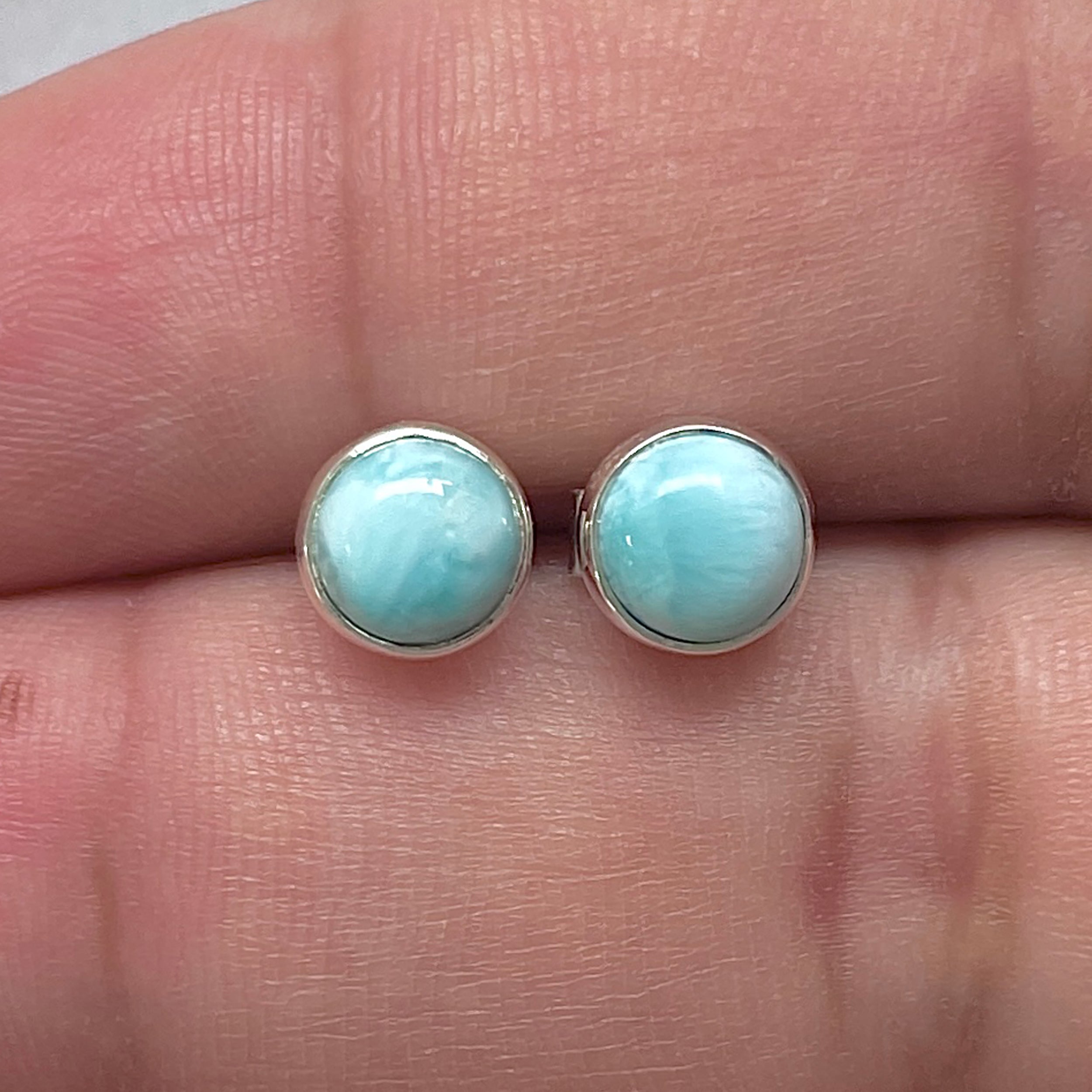 Larimar Stud Earring-(LAR-E-3206.)