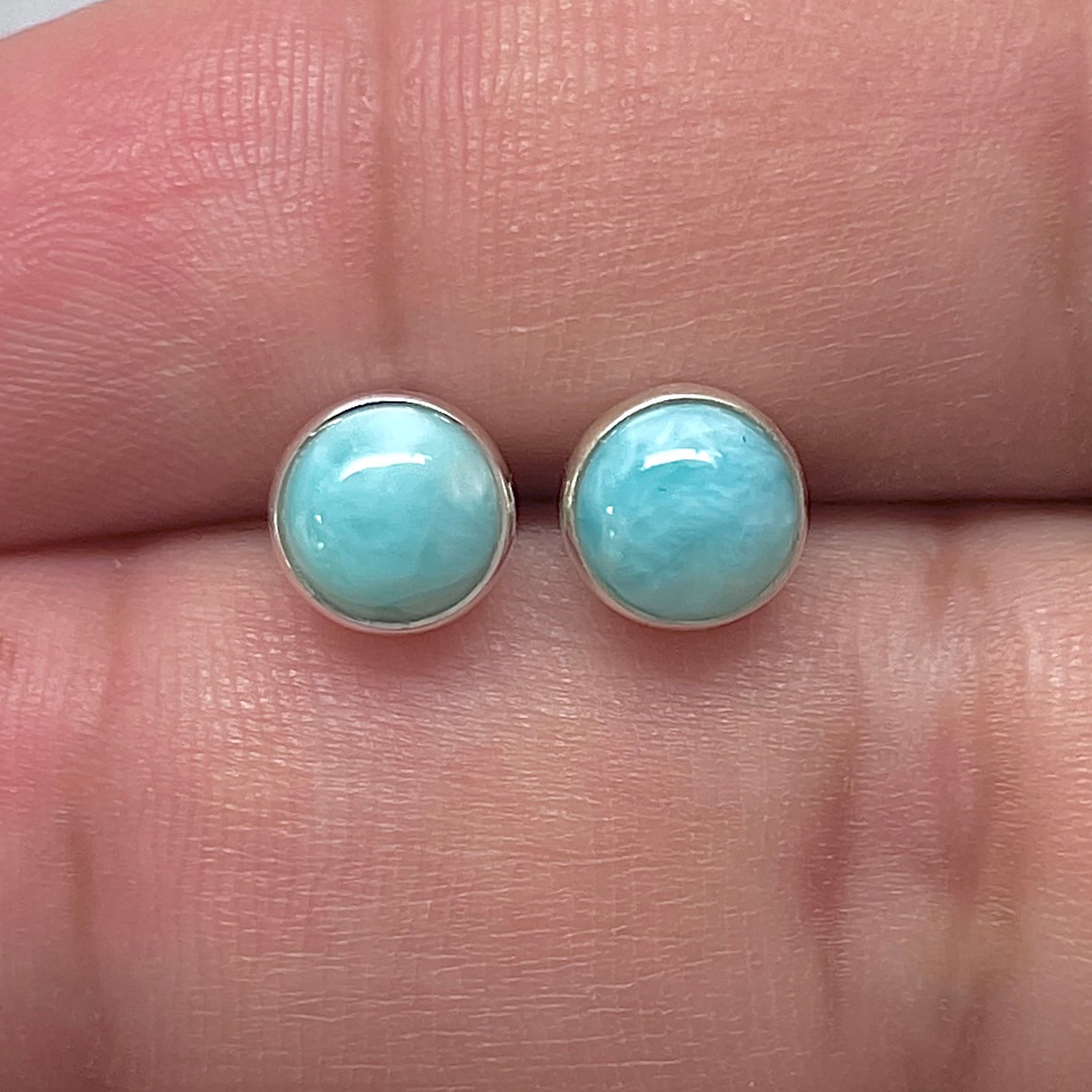 Larimar Stud Earring-(LAR-E-3207.)