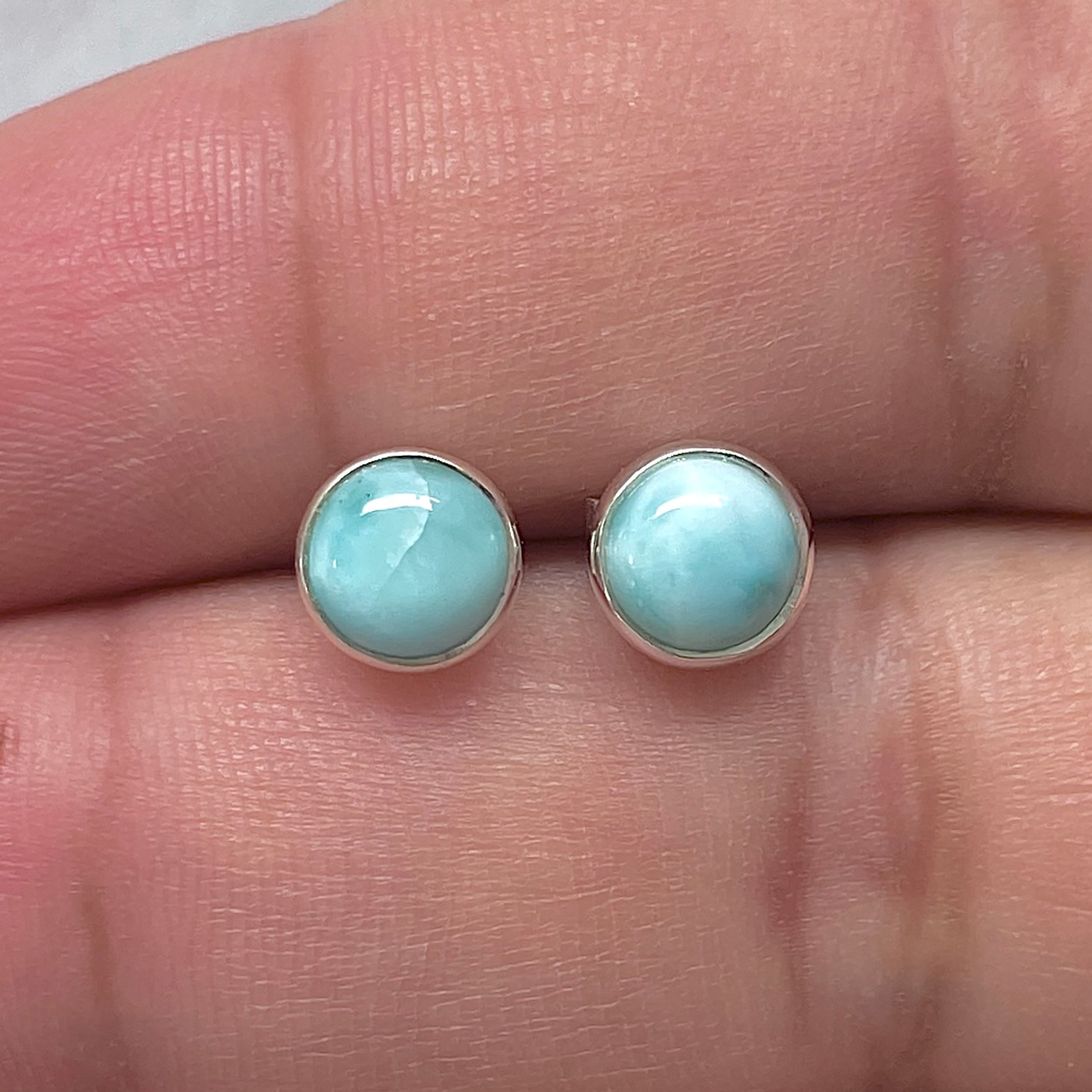 Larimar Stud Earring-(LAR-E-3208.)
