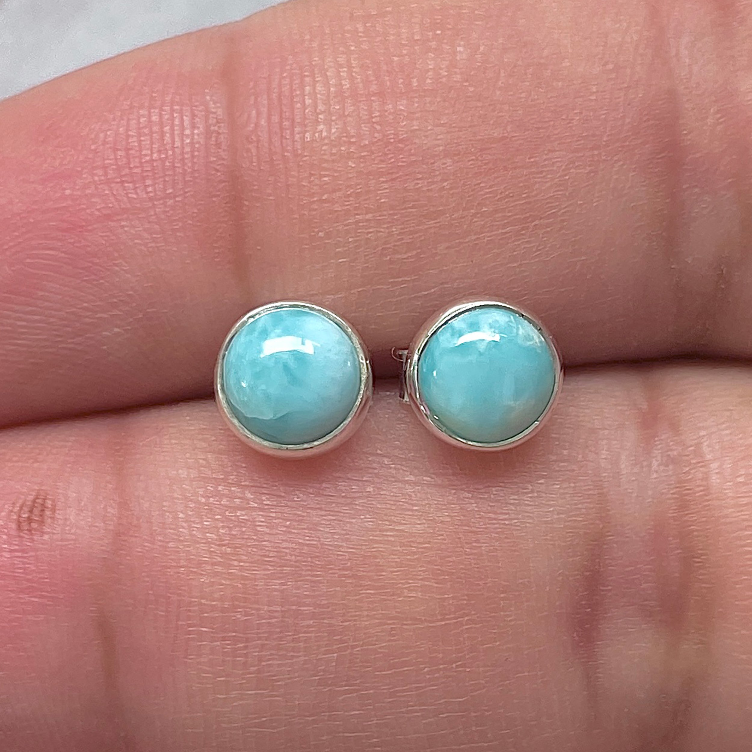 Larimar Stud Earring-(LAR-E-3209.)