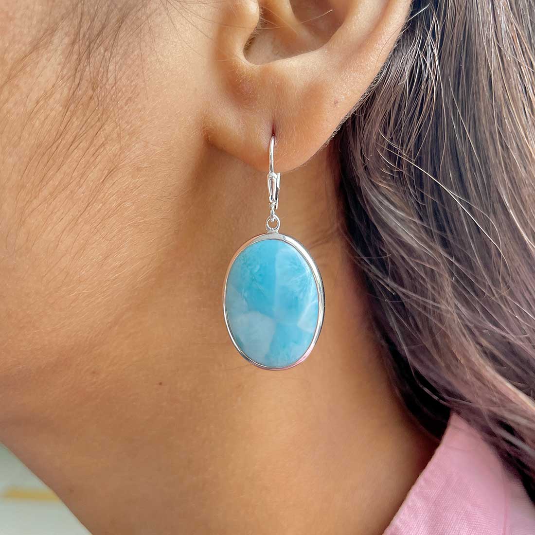 Larimar Earring-(LAR-E-321.)