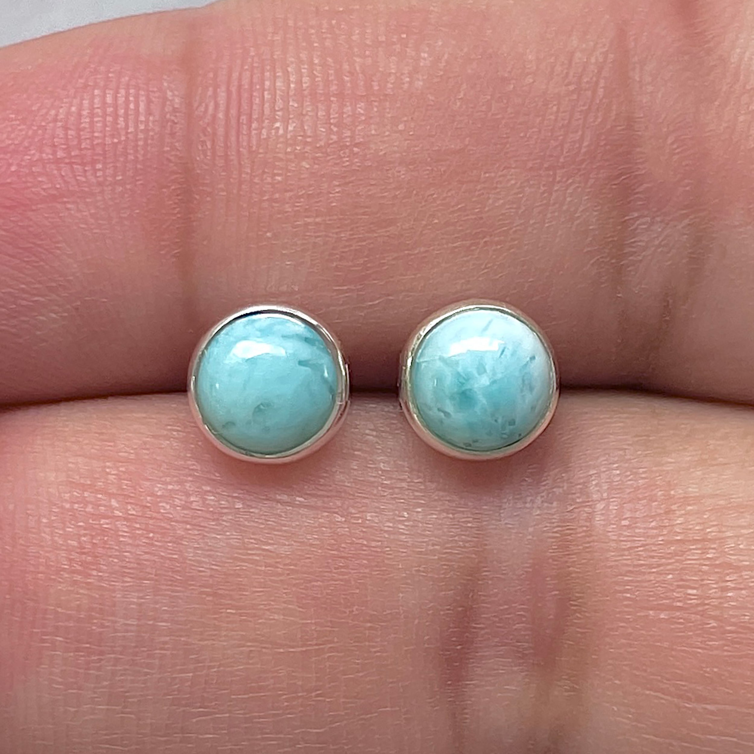 Larimar Stud Earring-(LAR-E-3210.)