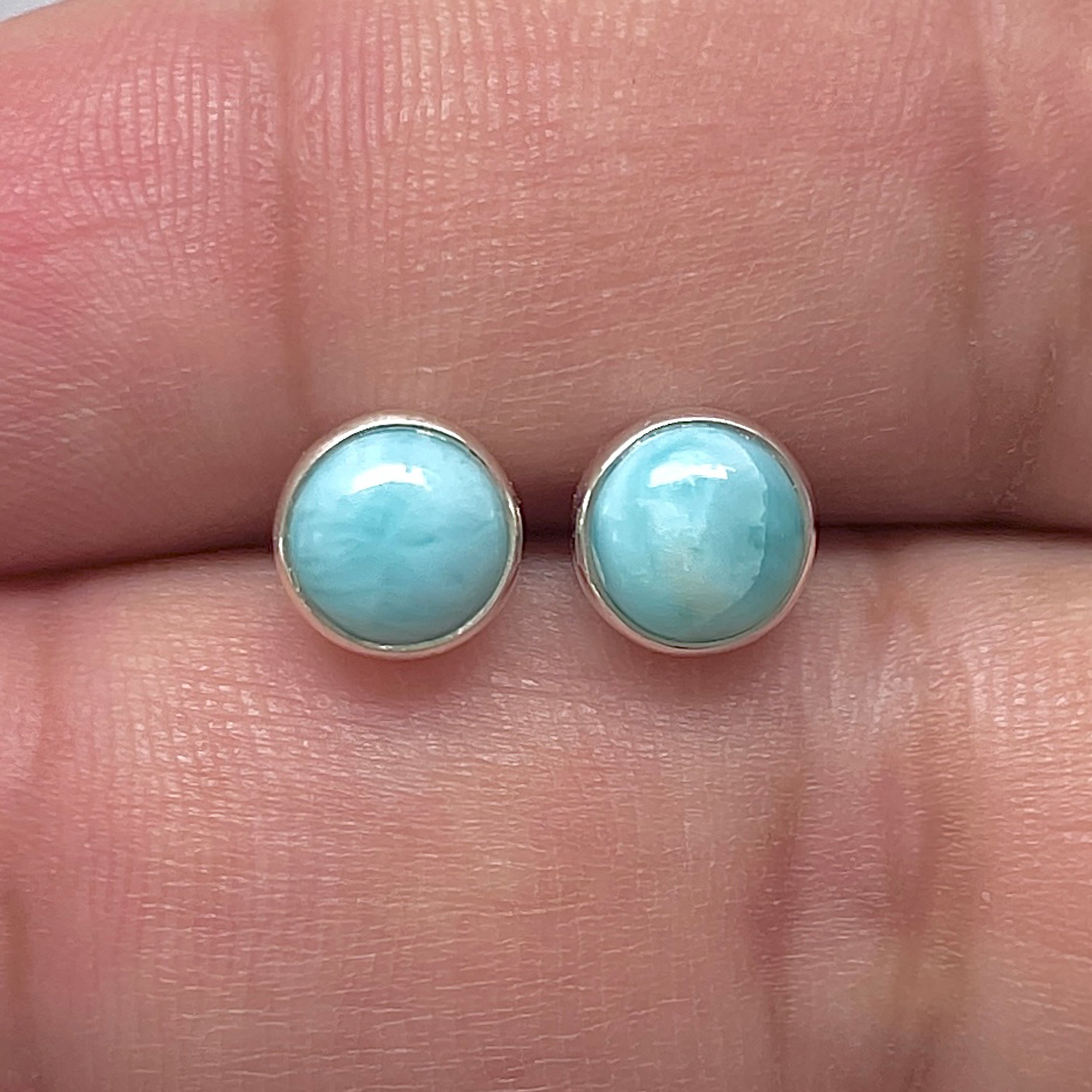 Larimar Stud Earring-(LAR-E-3211.)