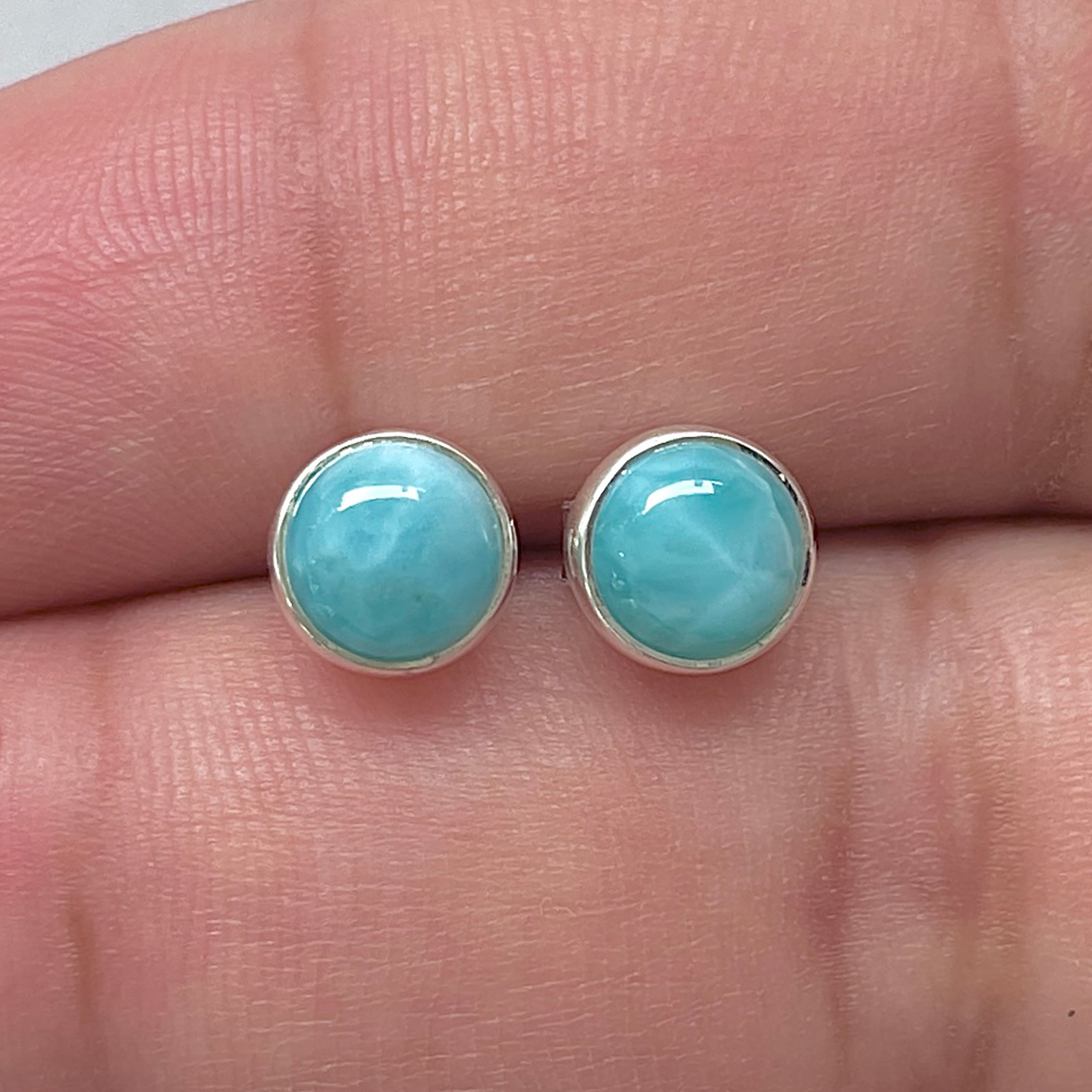 Larimar Stud Earring-(LAR-E-3213.)