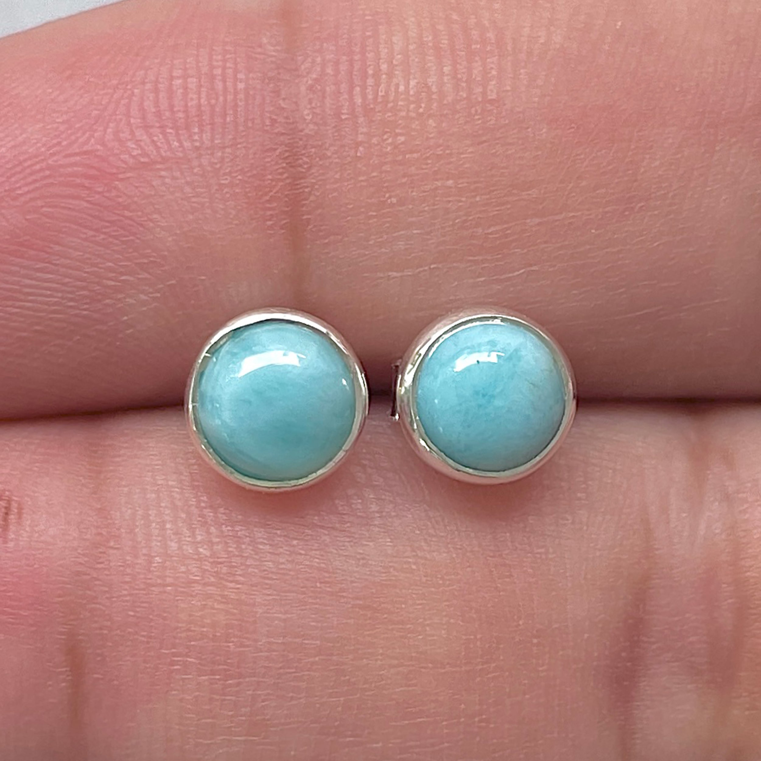 Larimar Stud Earring-(LAR-E-3214.)