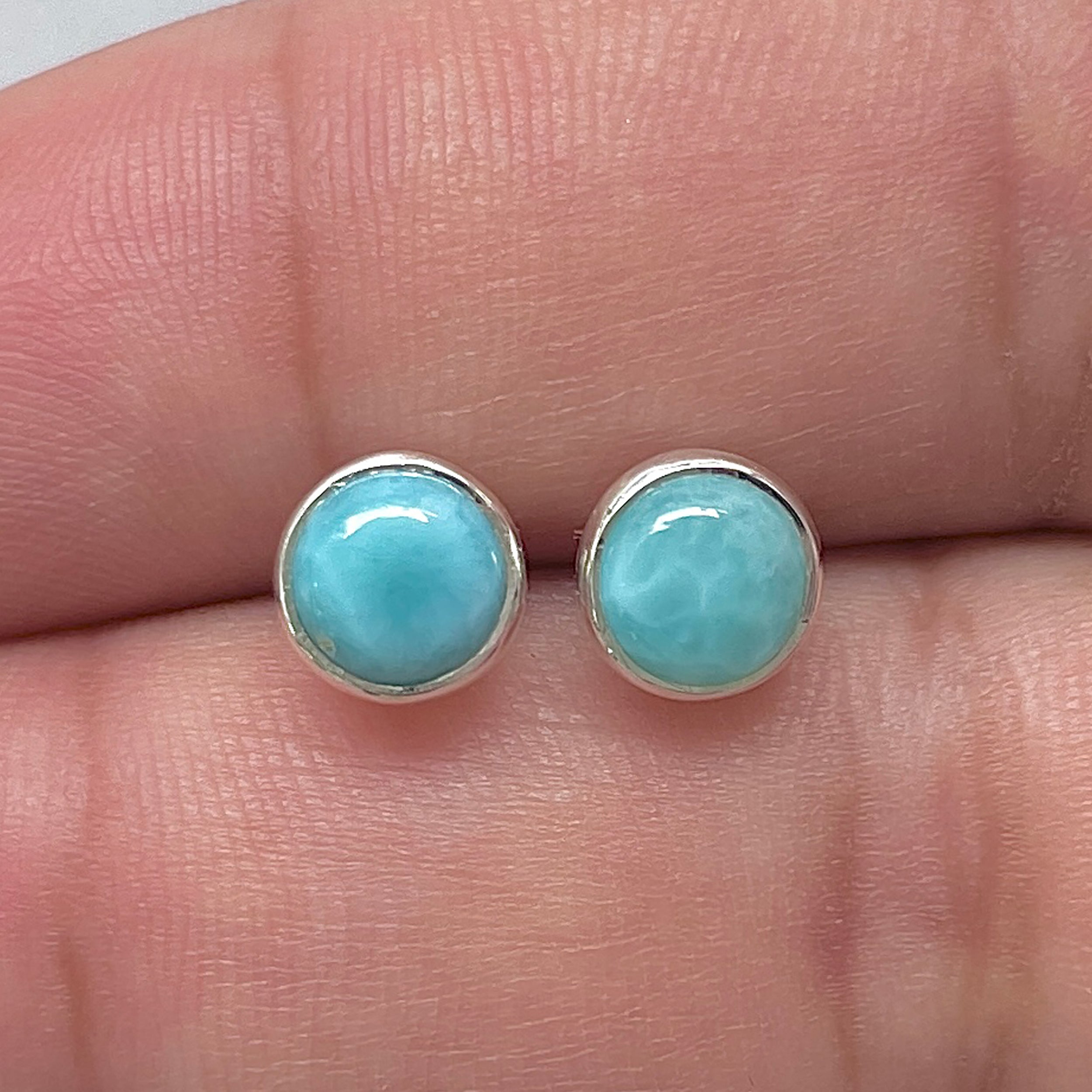 Larimar Stud Earring-(LAR-E-3215.)
