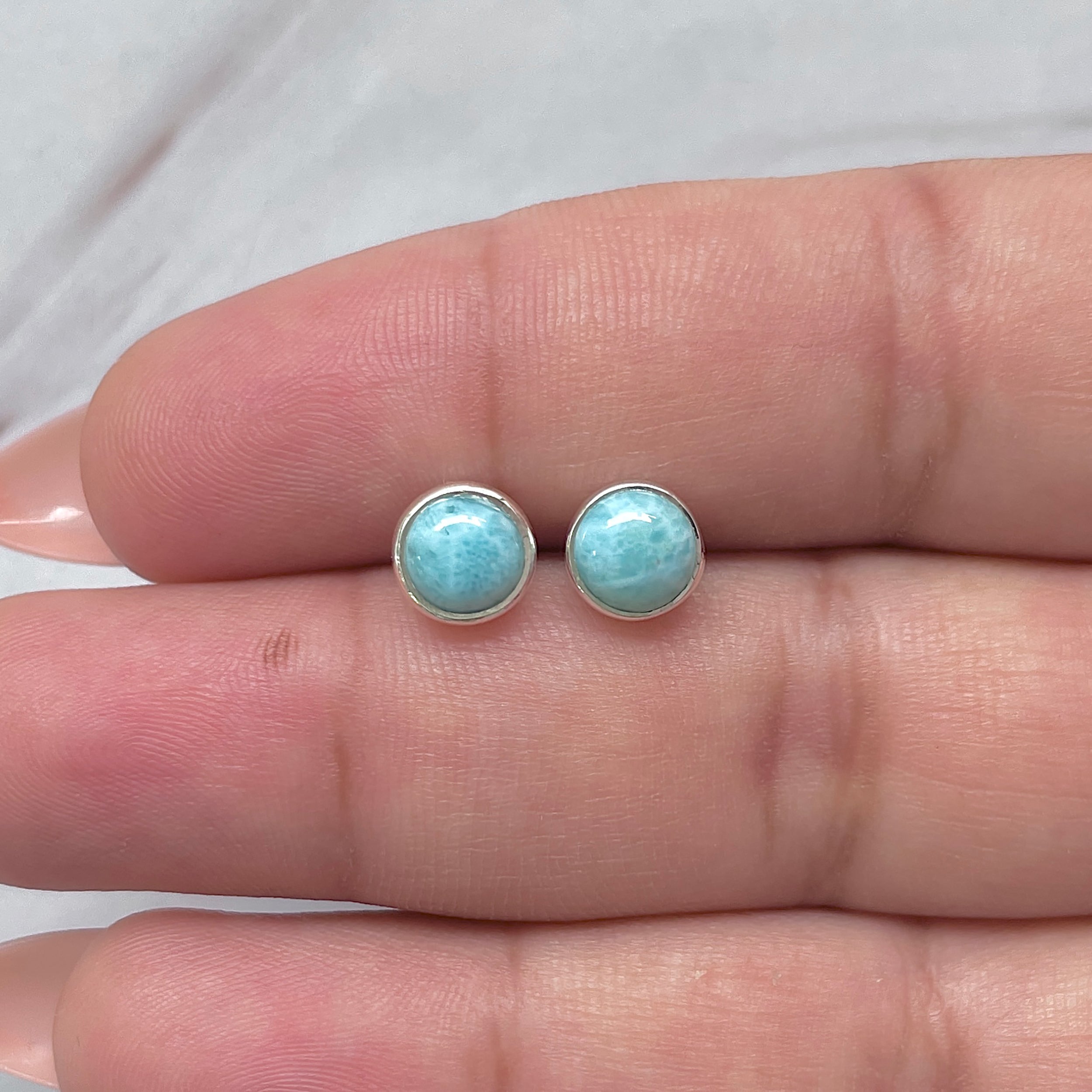 Larimar Stud Earring-(LAR-E-3216.)