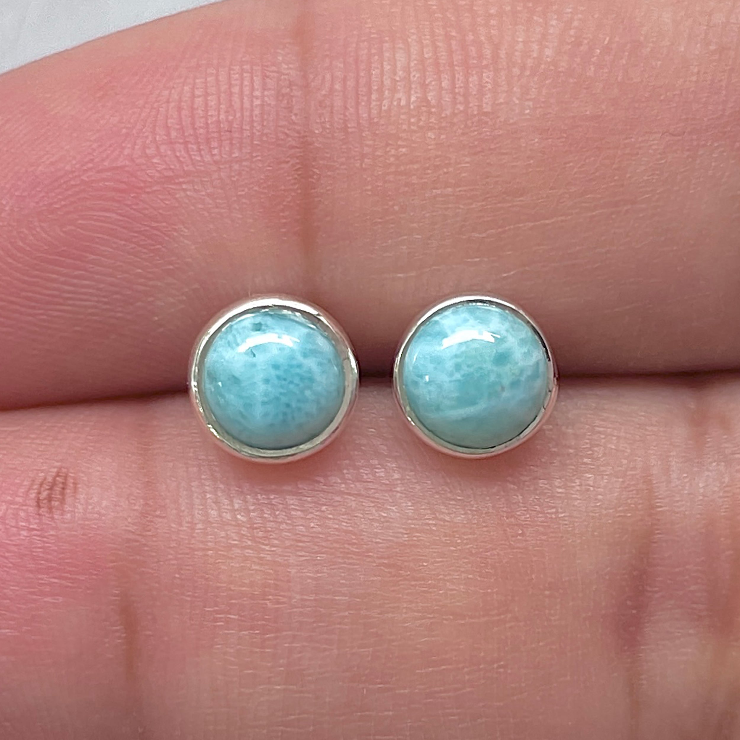Larimar Stud Earring-(LAR-E-3216.)