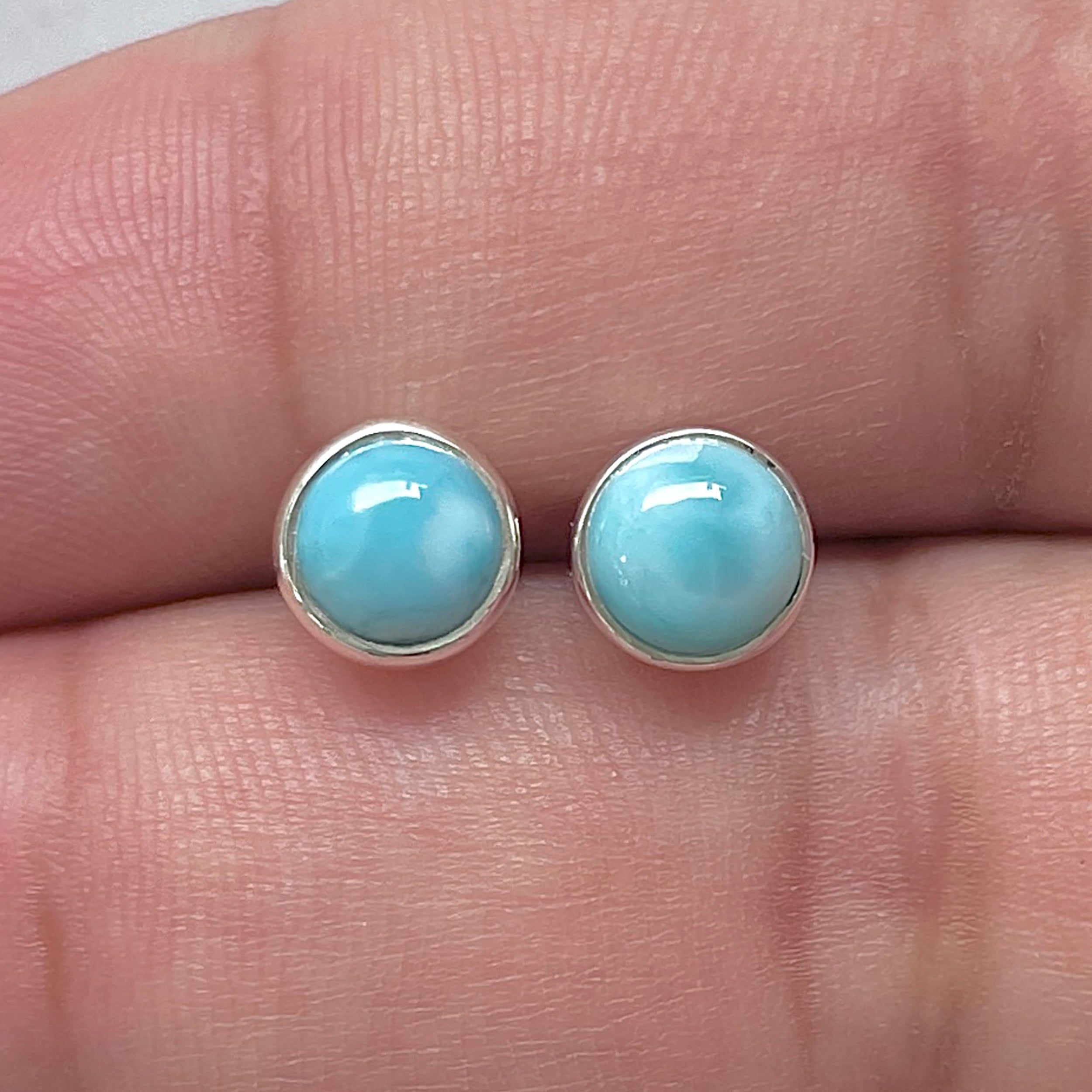 Larimar Stud Earring-(LAR-E-3217.)