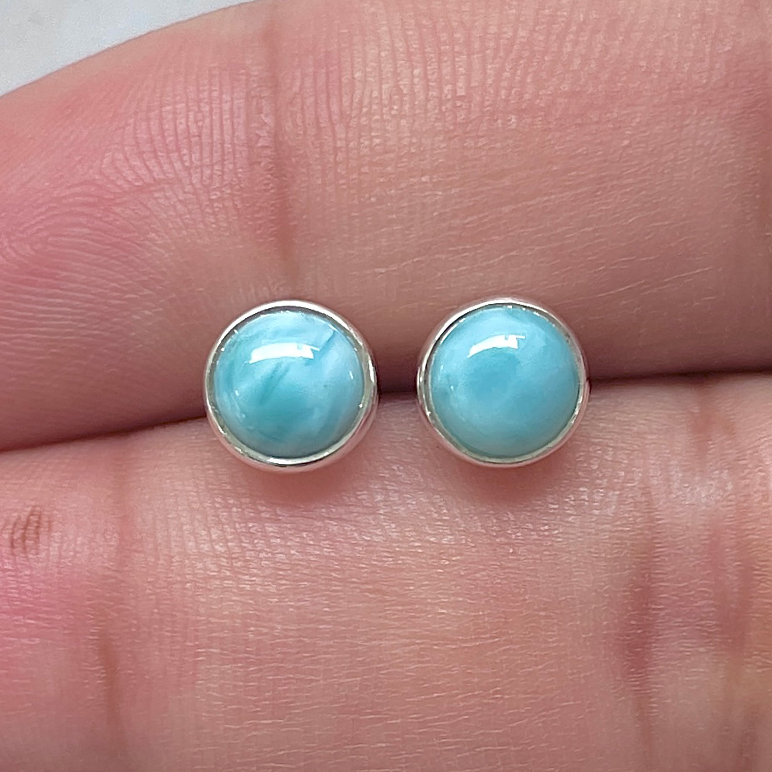Larimar Stud Earring-(LAR-E-3218.)