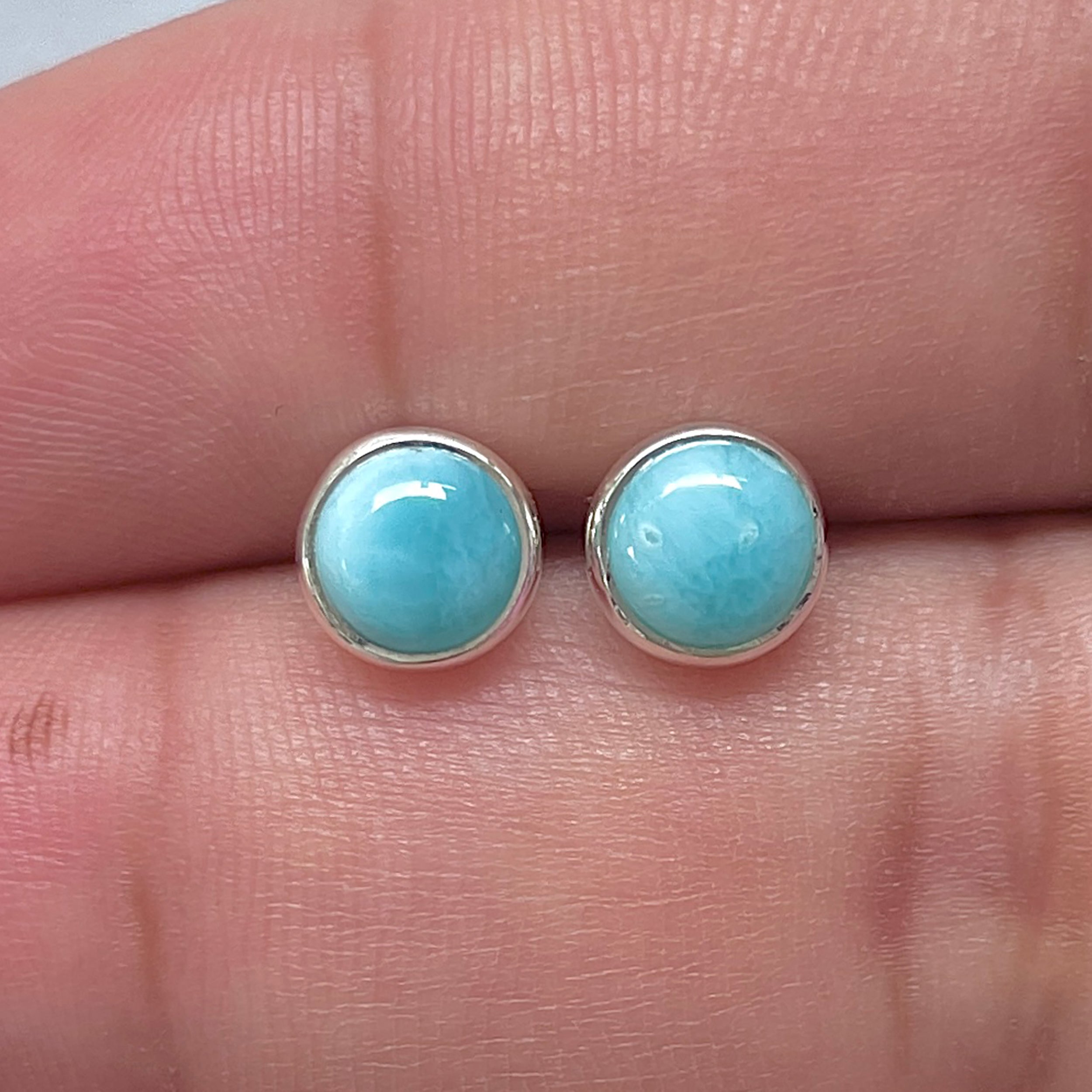 Larimar Stud Earring-(LAR-E-3219.)