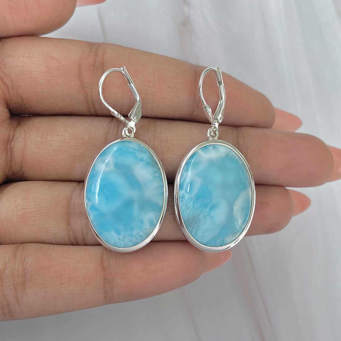 Larimar Earring-(LAR-E-322.)