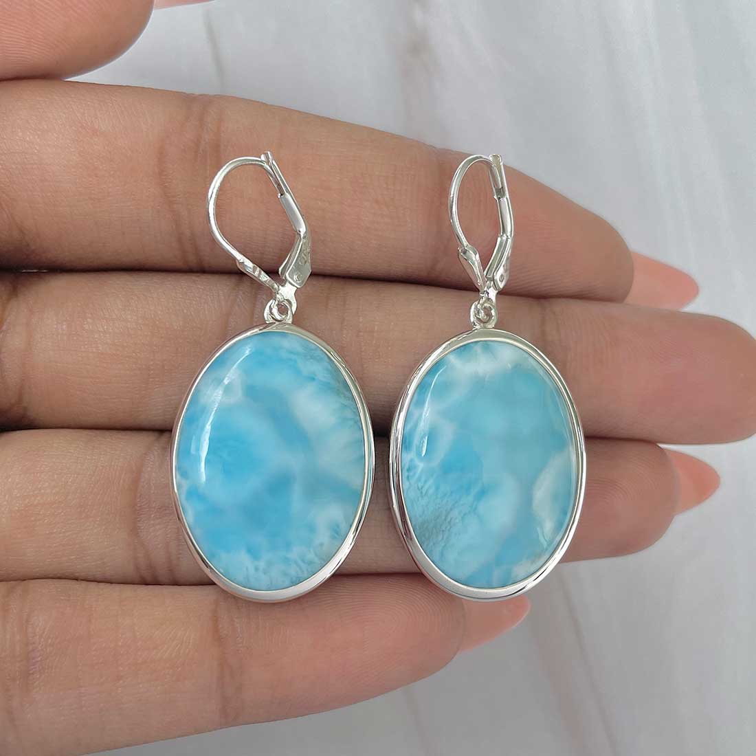 Larimar Earring-(LAR-E-322.)