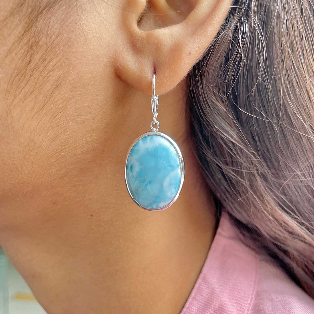 Larimar Earring-(LAR-E-322.)