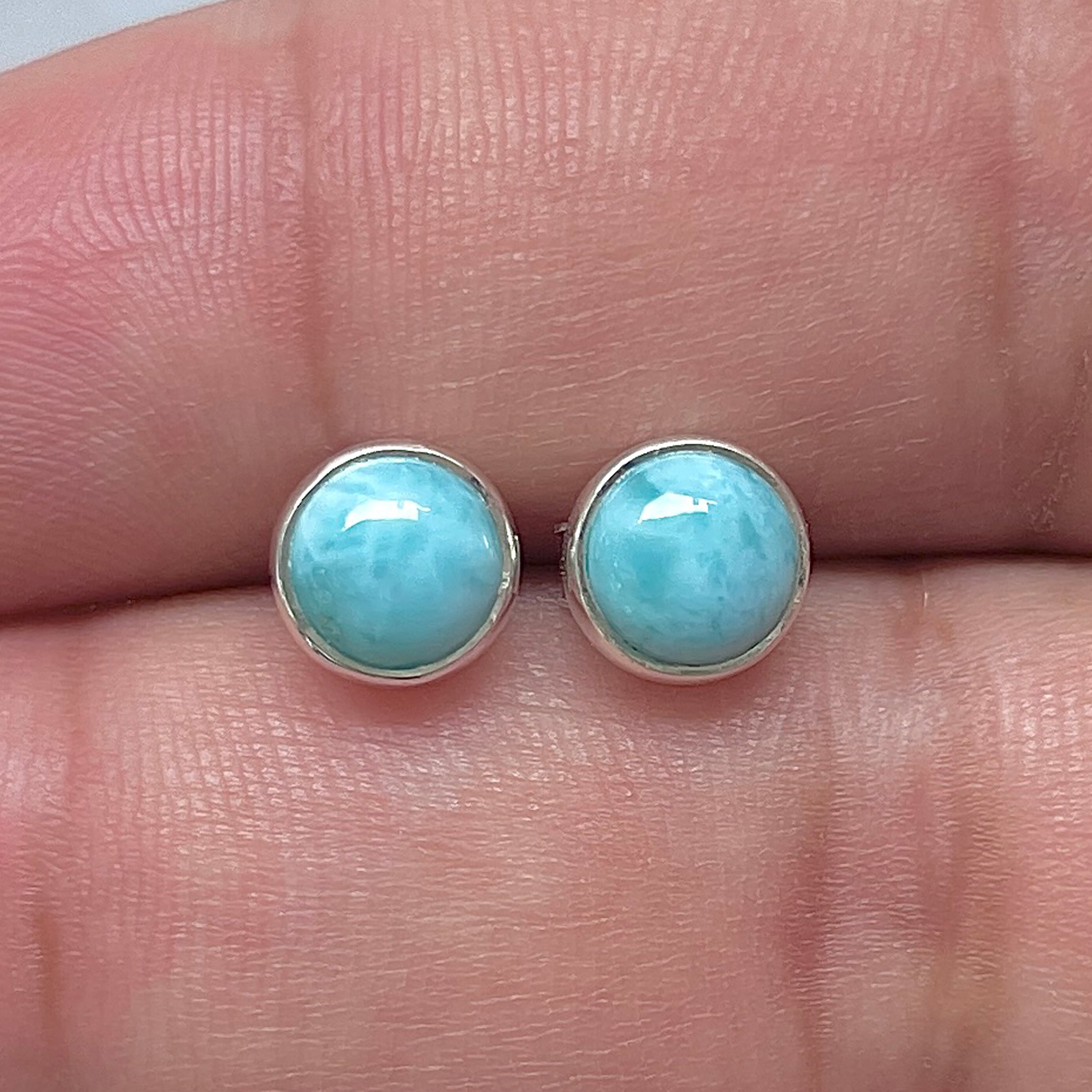 Larimar Stud Earring-(LAR-E-3220.)