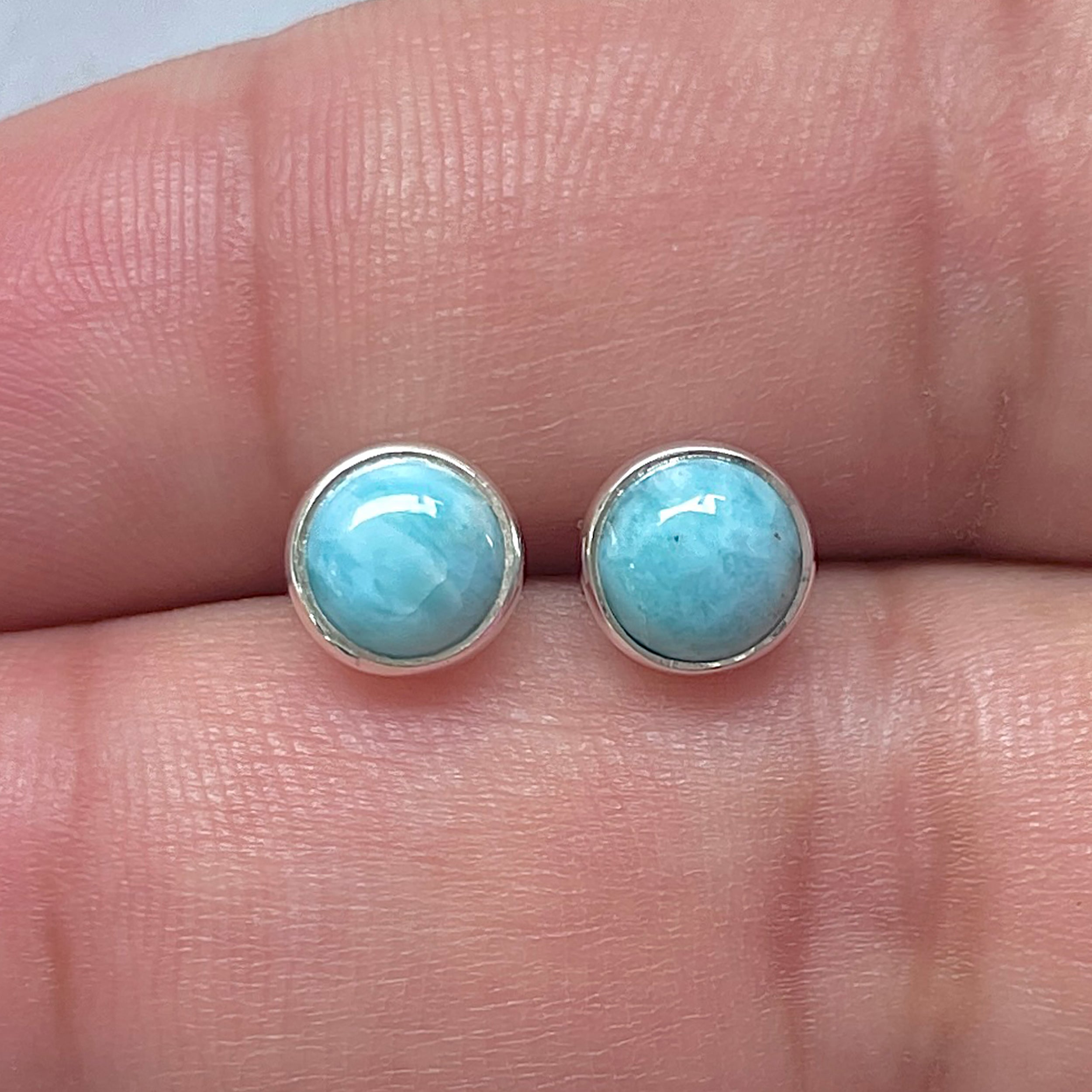 Larimar Stud Earring-(LAR-E-3221.)