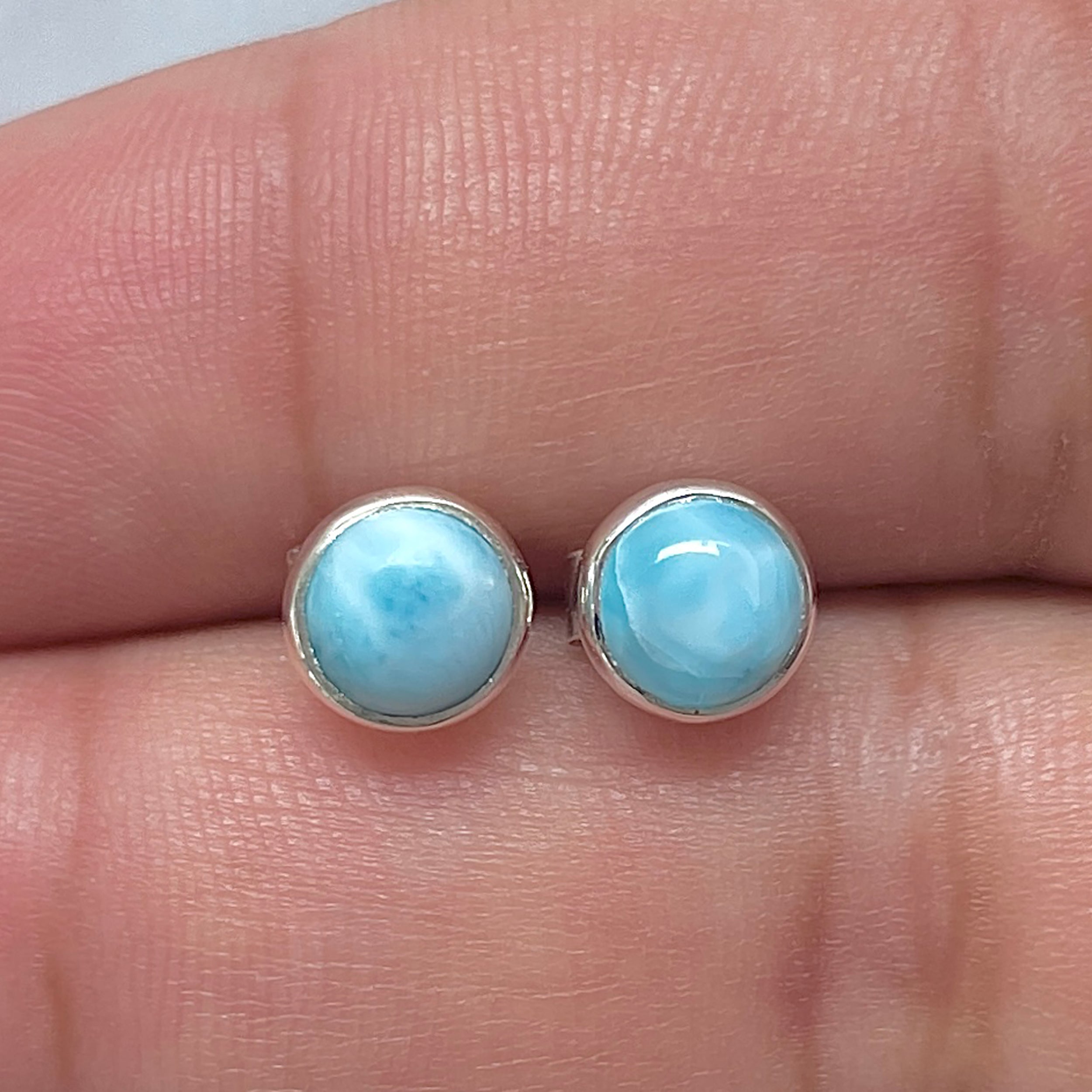 Larimar Stud Earring-(LAR-E-3223.)