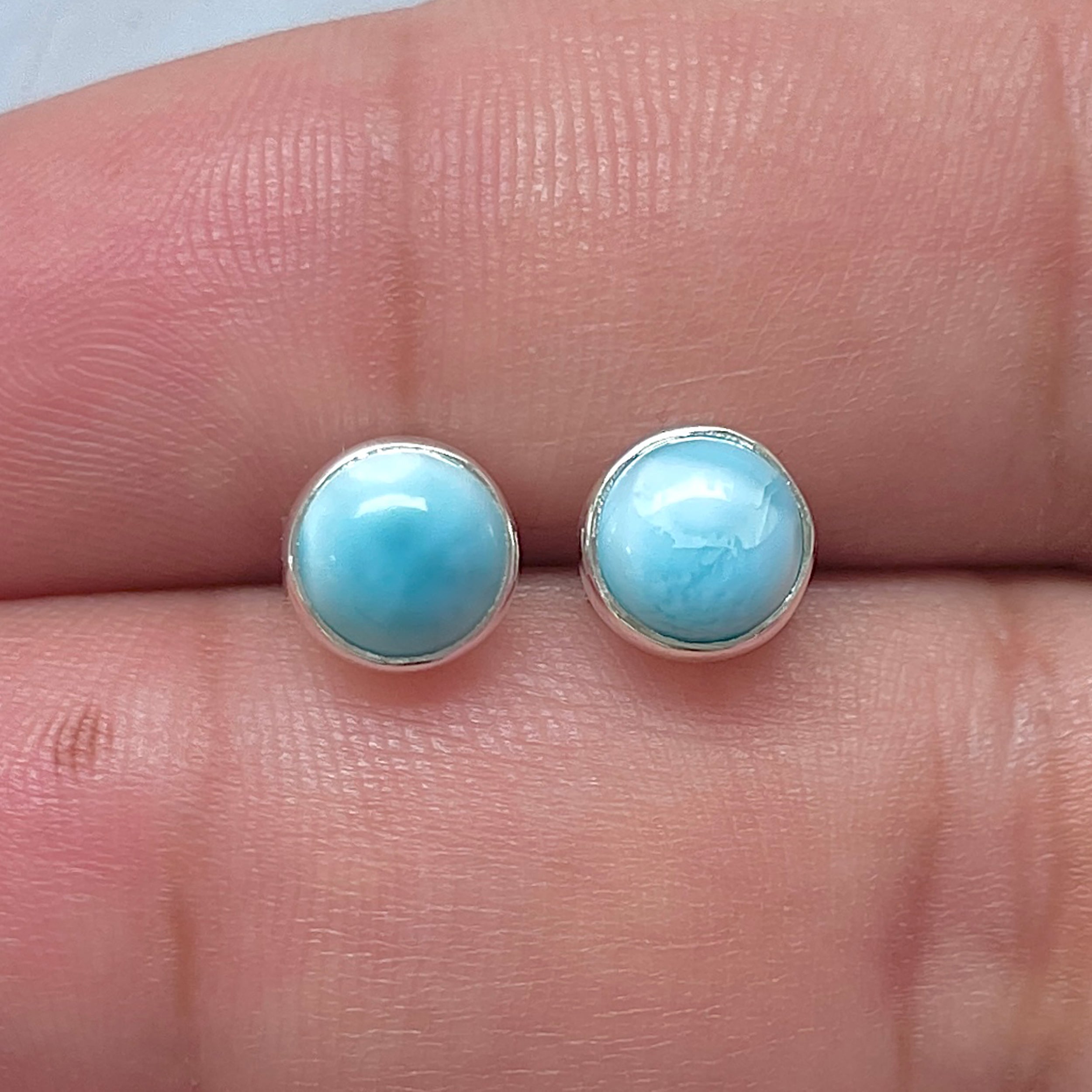 Larimar Stud Earring-(LAR-E-3224.)