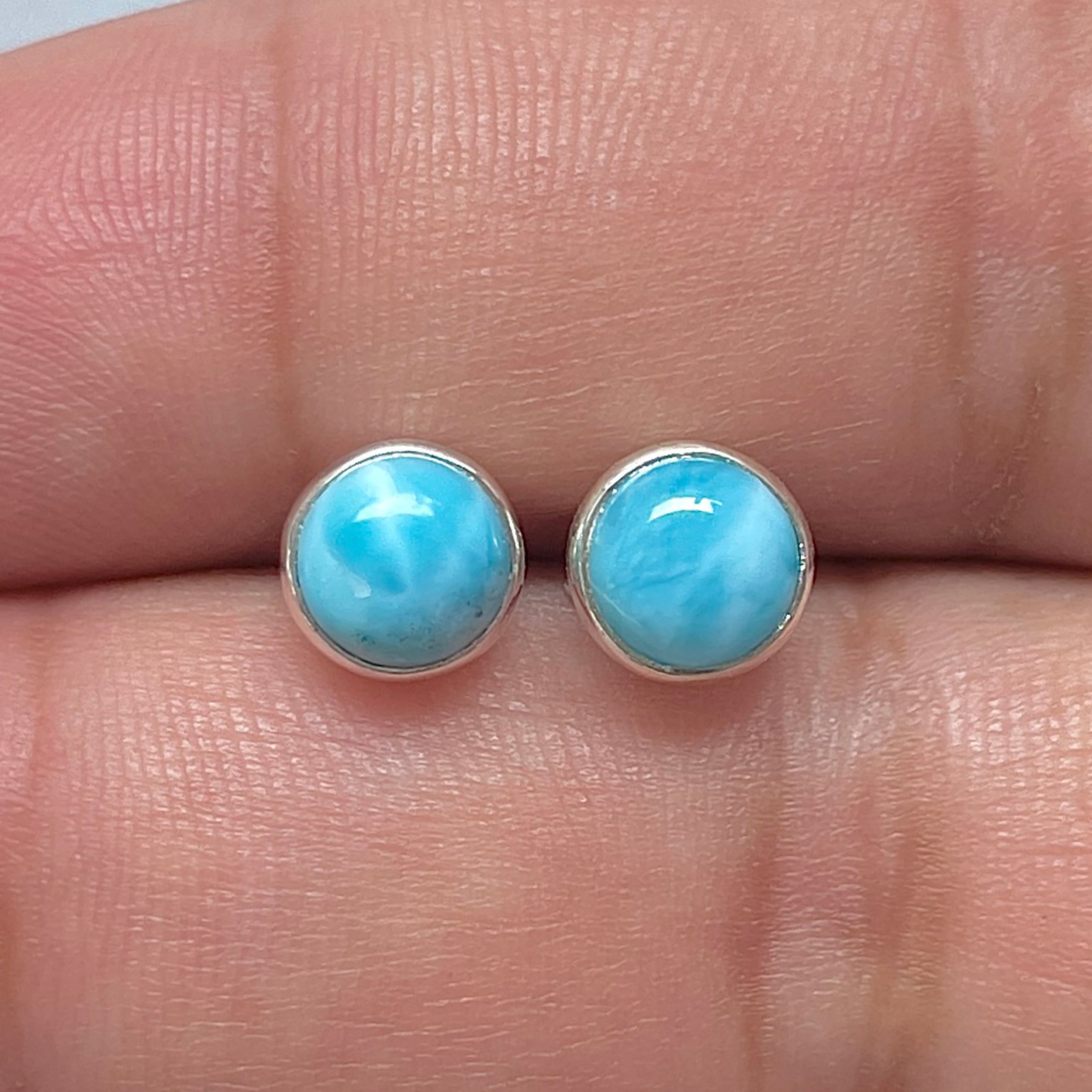 Larimar Stud Earring-(LAR-E-3225.)