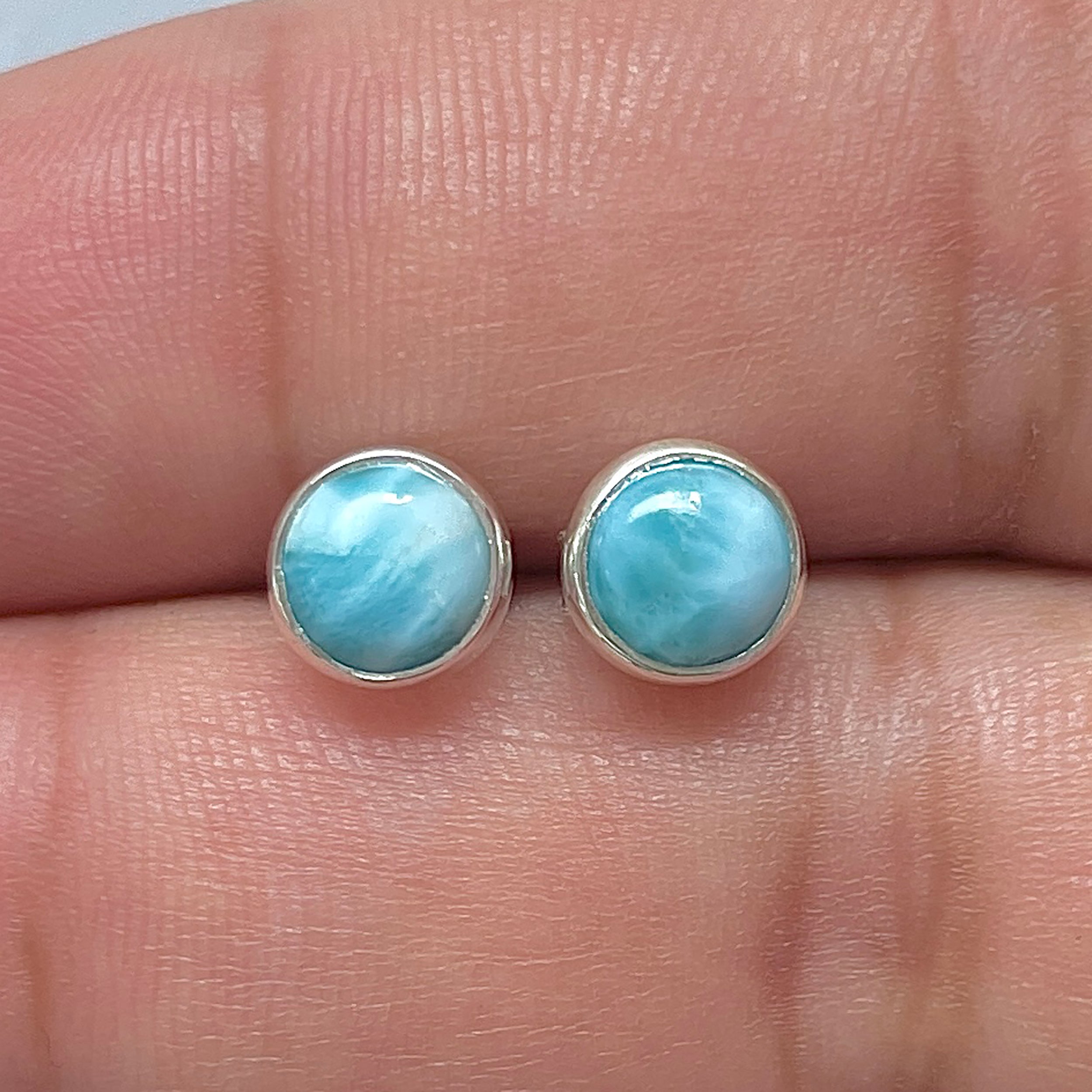 Larimar Stud Earring-(LAR-E-3226.)